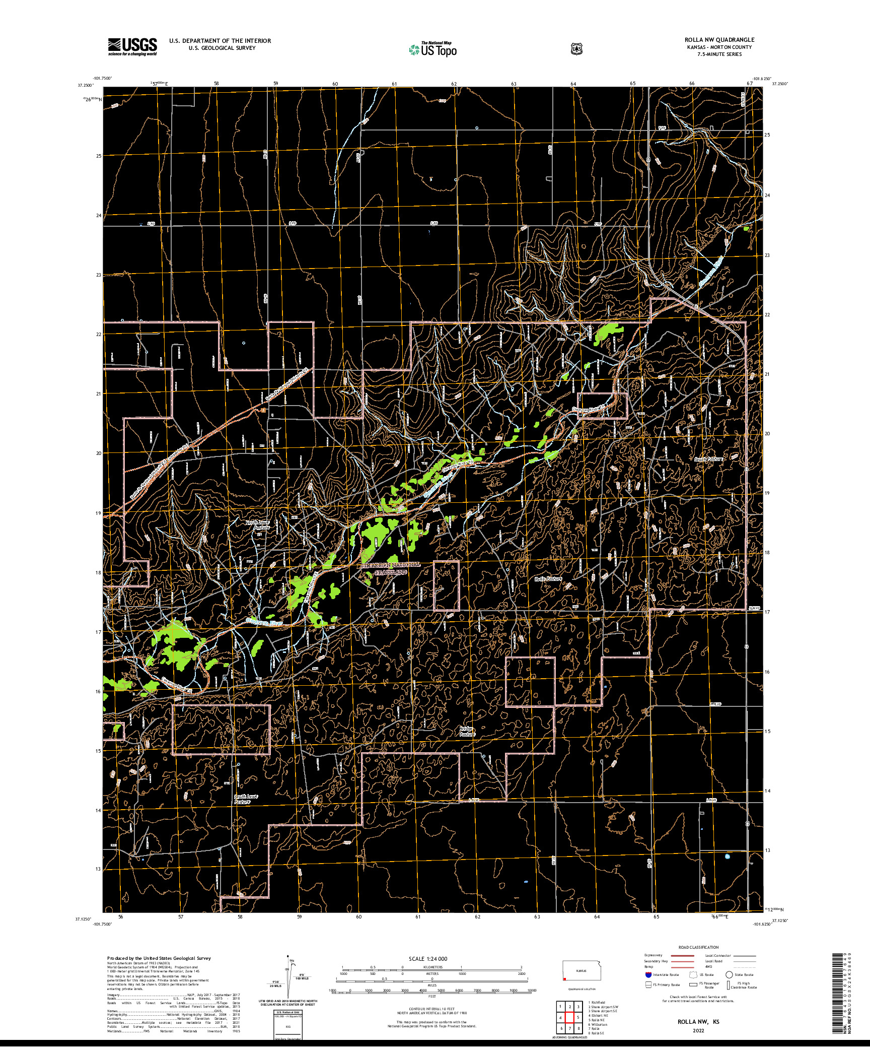 US TOPO 7.5-MINUTE MAP FOR ROLLA NW, KS