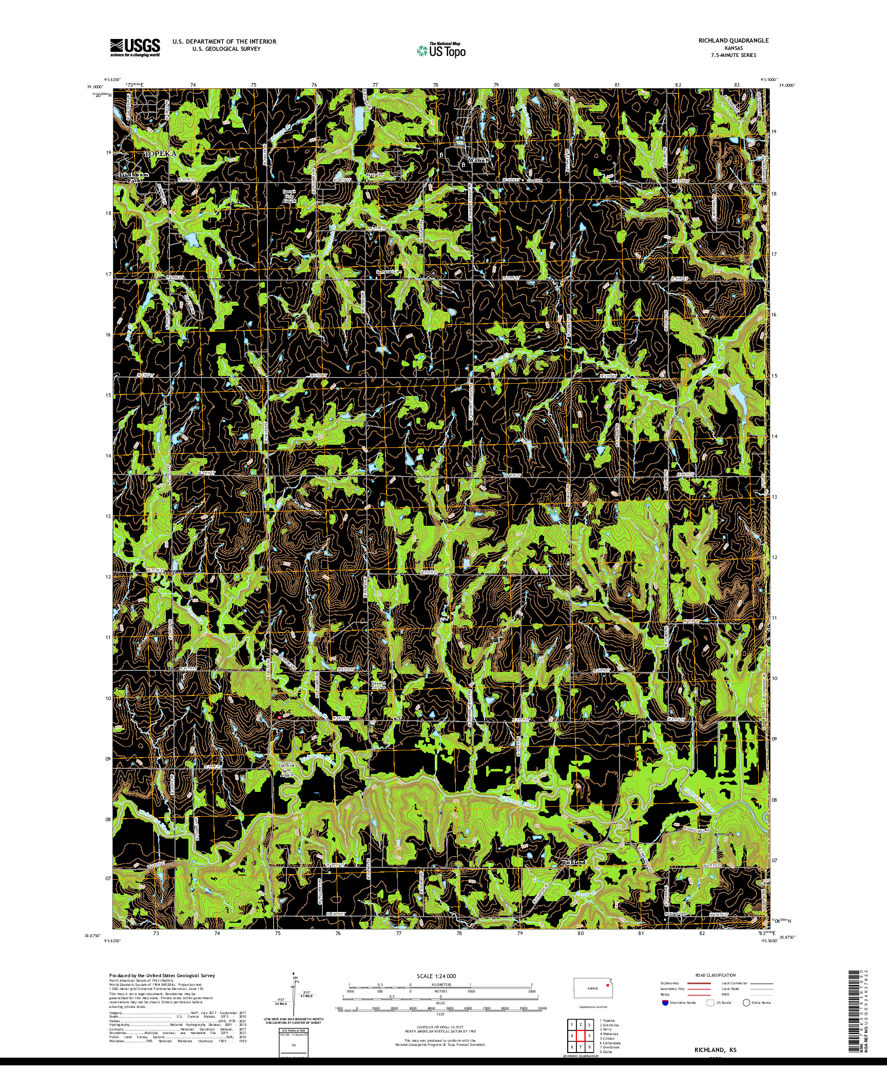 US TOPO 7.5-MINUTE MAP FOR RICHLAND, KS