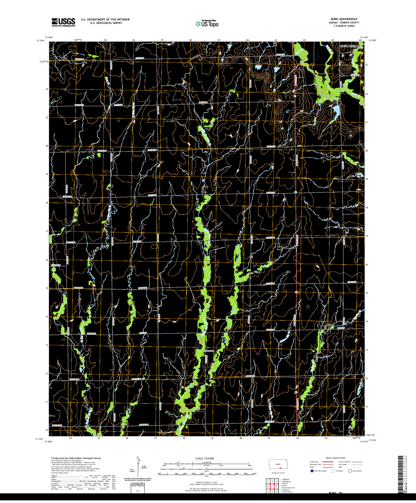 US TOPO 7.5-MINUTE MAP FOR ROME, KS