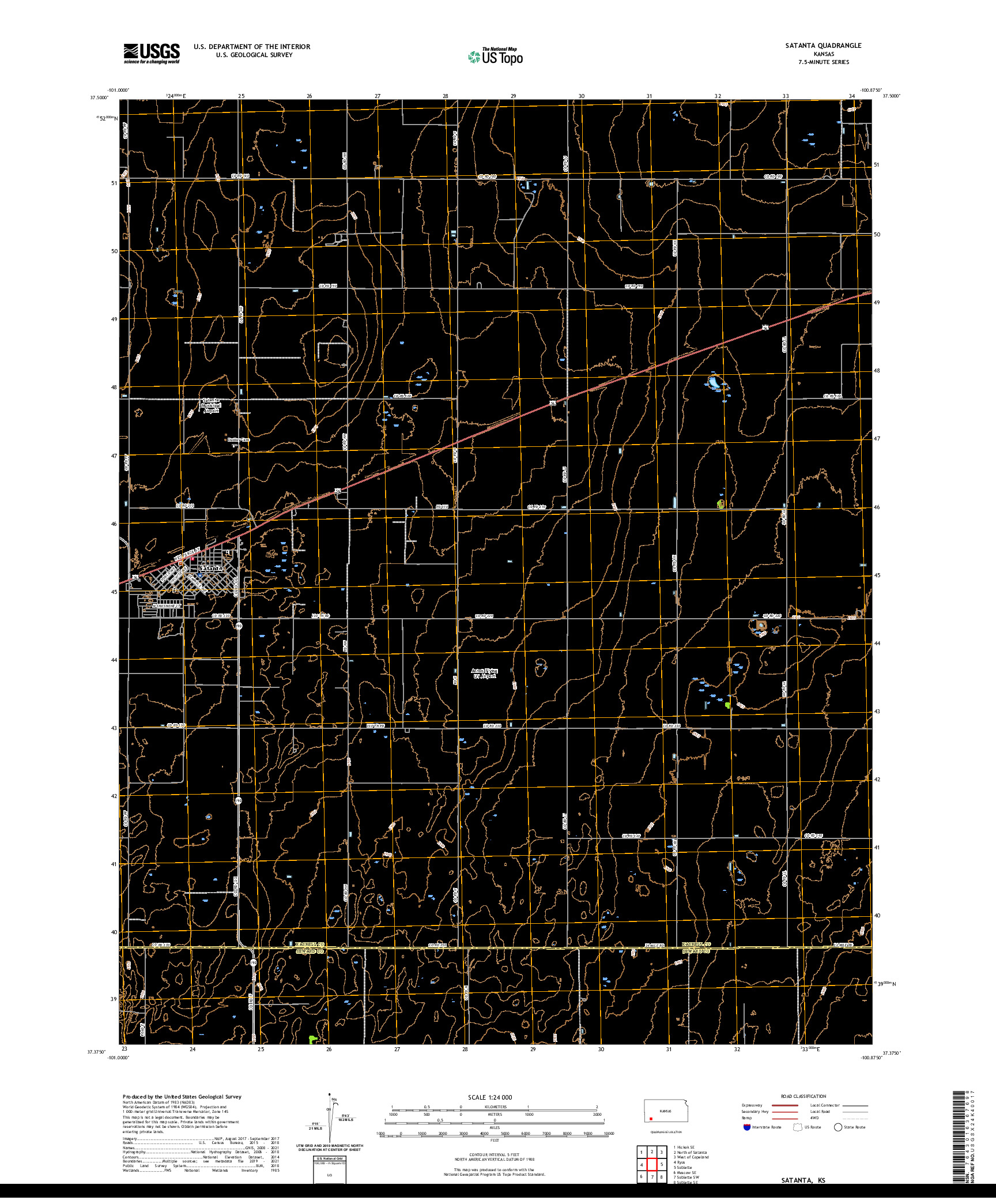 US TOPO 7.5-MINUTE MAP FOR SATANTA, KS