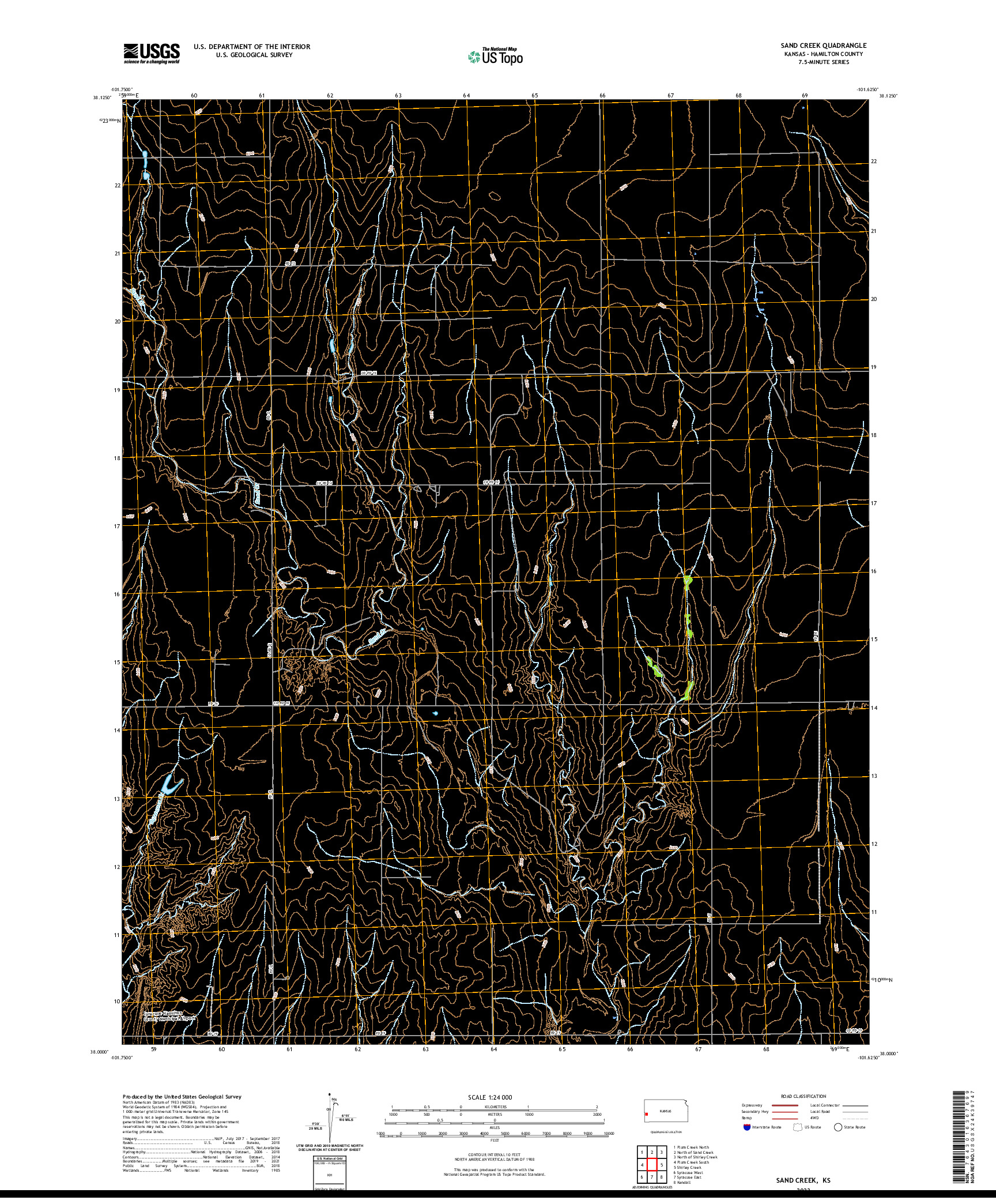 US TOPO 7.5-MINUTE MAP FOR SAND CREEK, KS