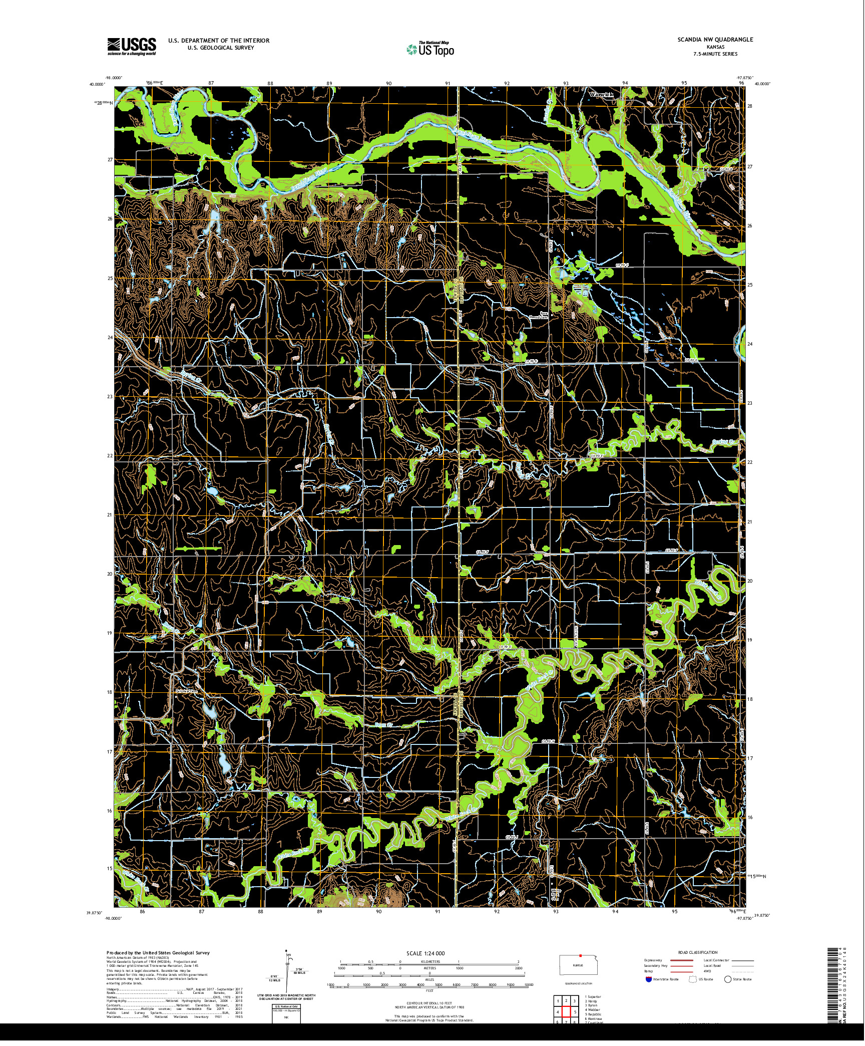 US TOPO 7.5-MINUTE MAP FOR SCANDIA NW, KS