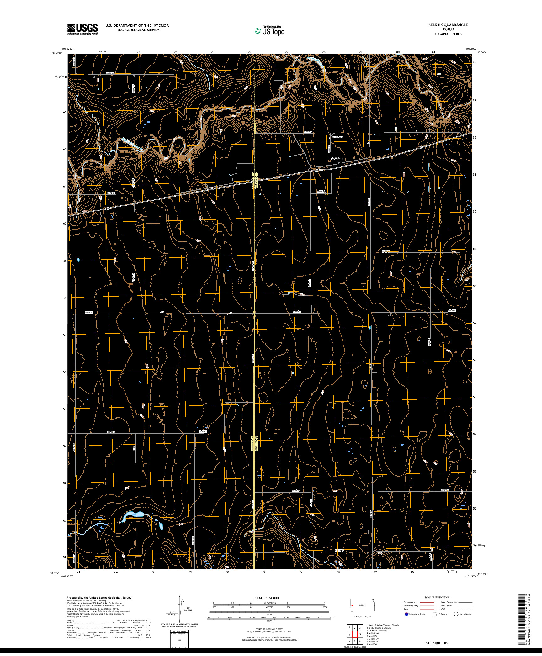 US TOPO 7.5-MINUTE MAP FOR SELKIRK, KS