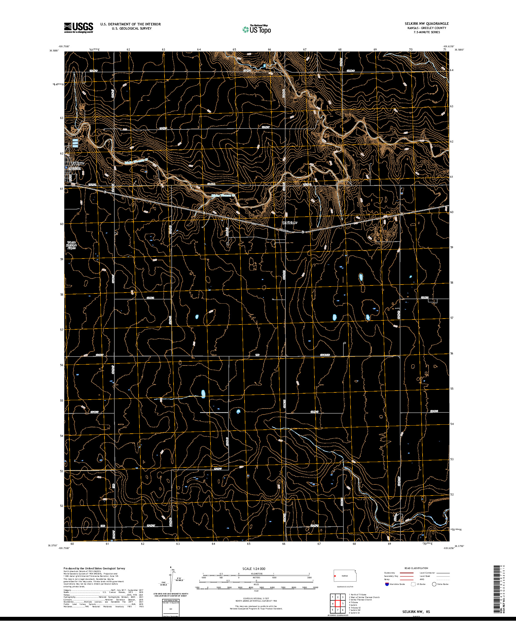 US TOPO 7.5-MINUTE MAP FOR SELKIRK NW, KS