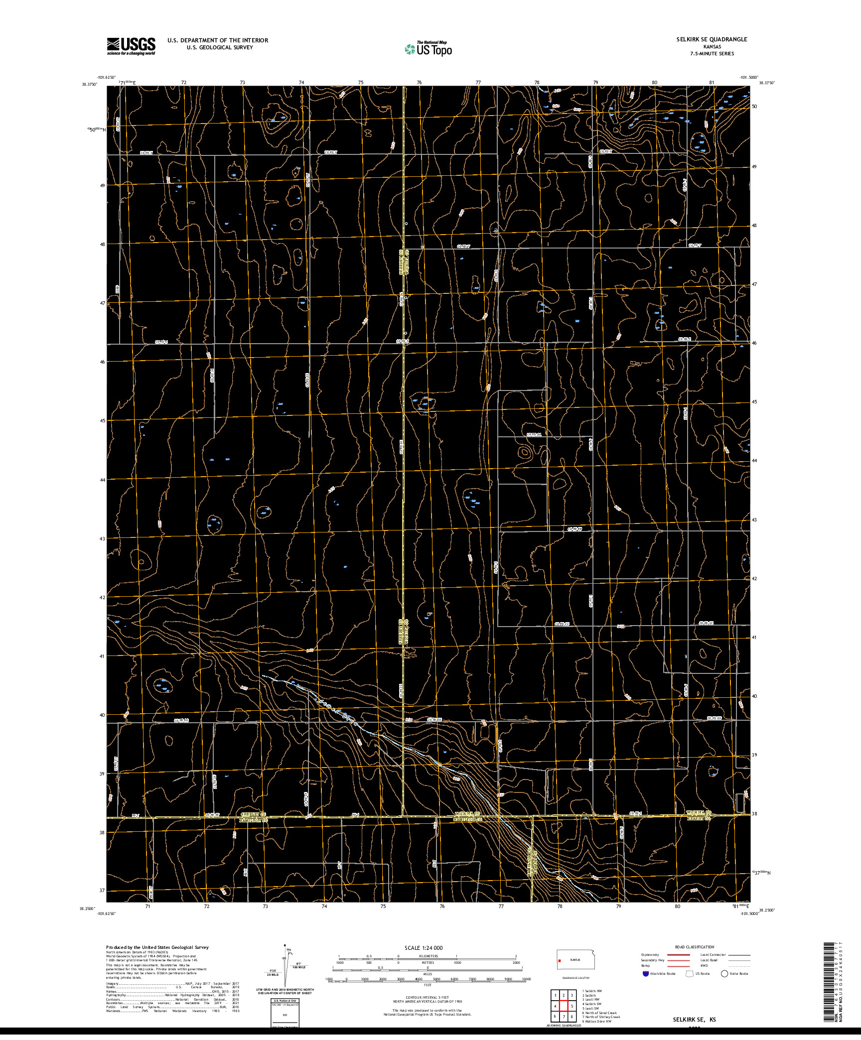 US TOPO 7.5-MINUTE MAP FOR SELKIRK SE, KS