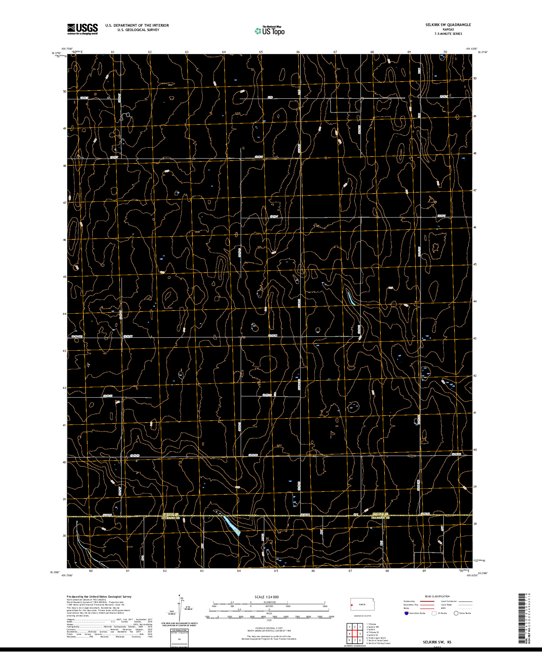 US TOPO 7.5-MINUTE MAP FOR SELKIRK SW, KS