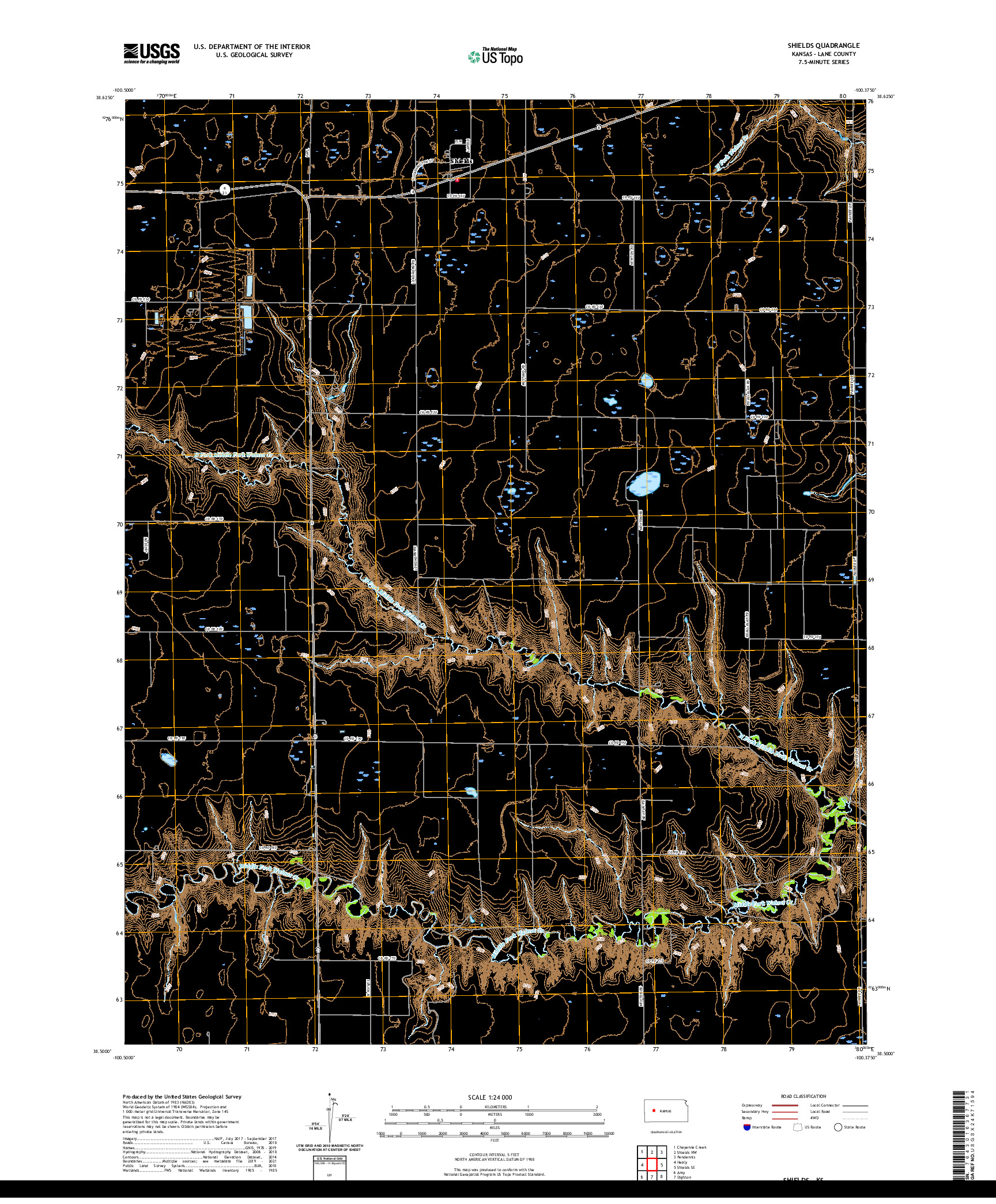 US TOPO 7.5-MINUTE MAP FOR SHIELDS, KS