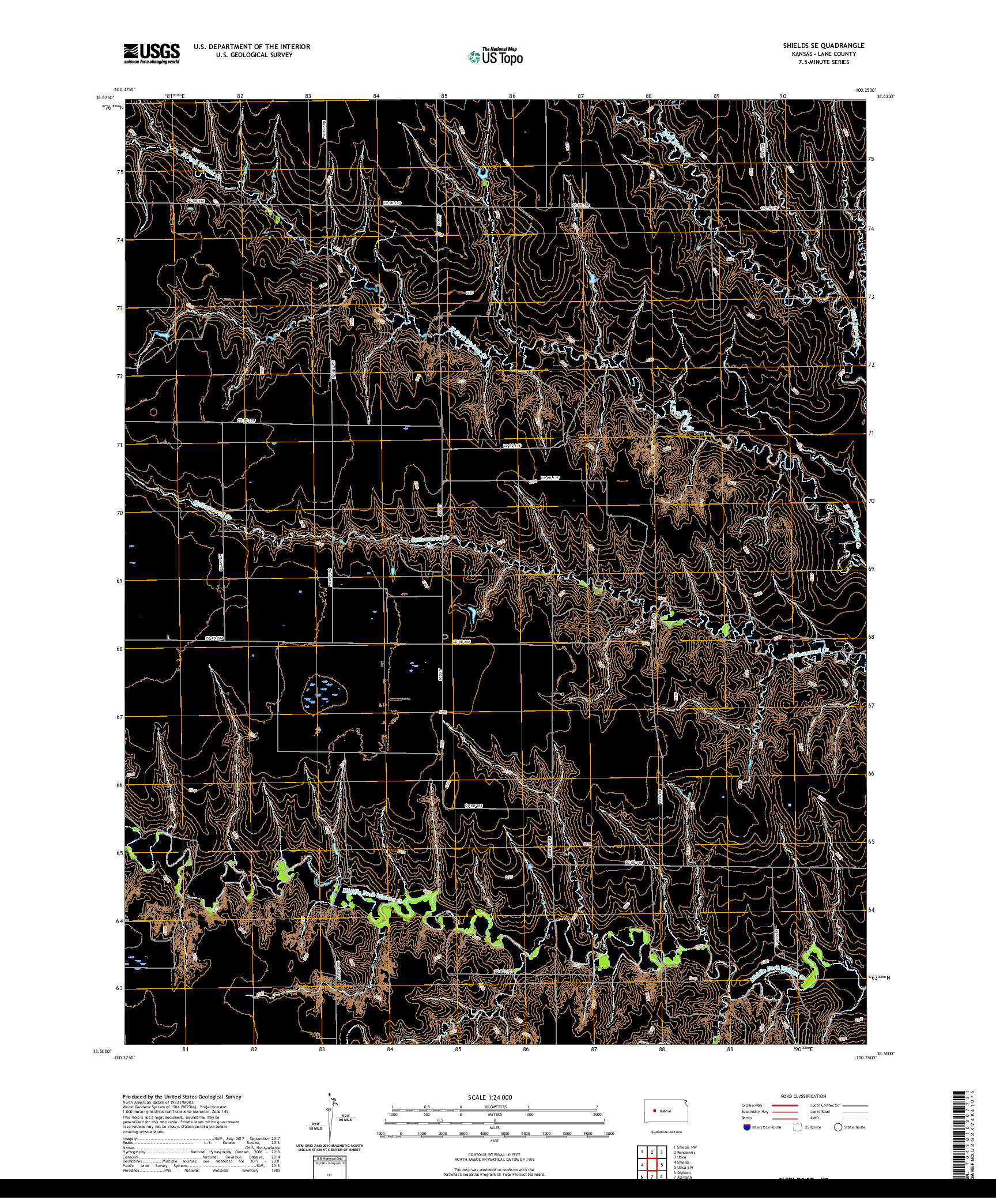 US TOPO 7.5-MINUTE MAP FOR SHIELDS SE, KS