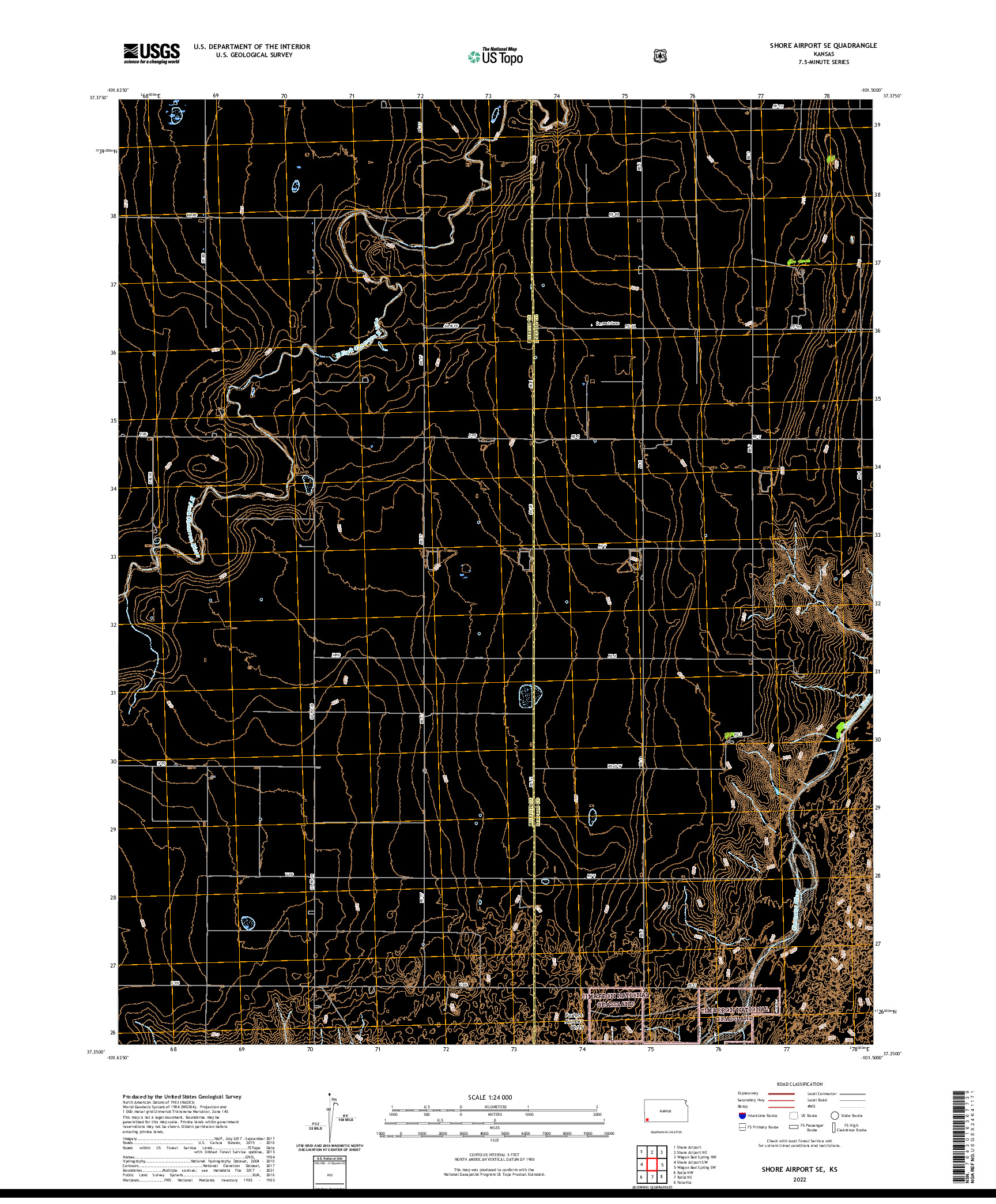 US TOPO 7.5-MINUTE MAP FOR SHORE AIRPORT SE, KS