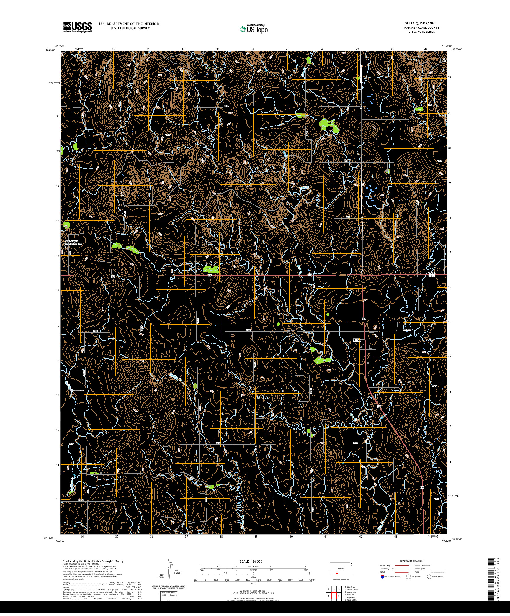 US TOPO 7.5-MINUTE MAP FOR SITKA, KS