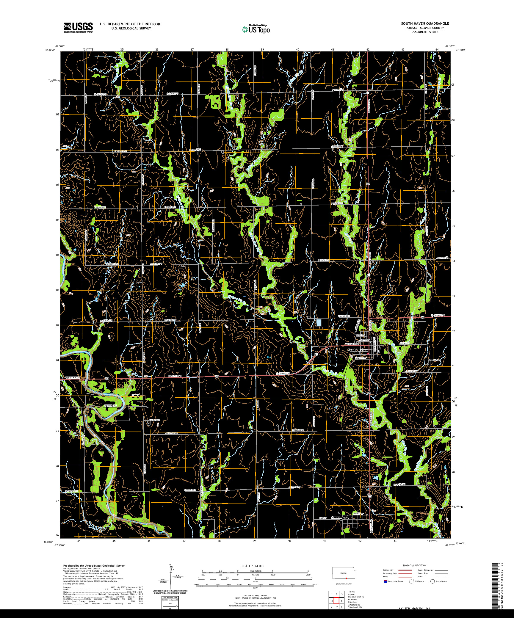 US TOPO 7.5-MINUTE MAP FOR SOUTH HAVEN, KS