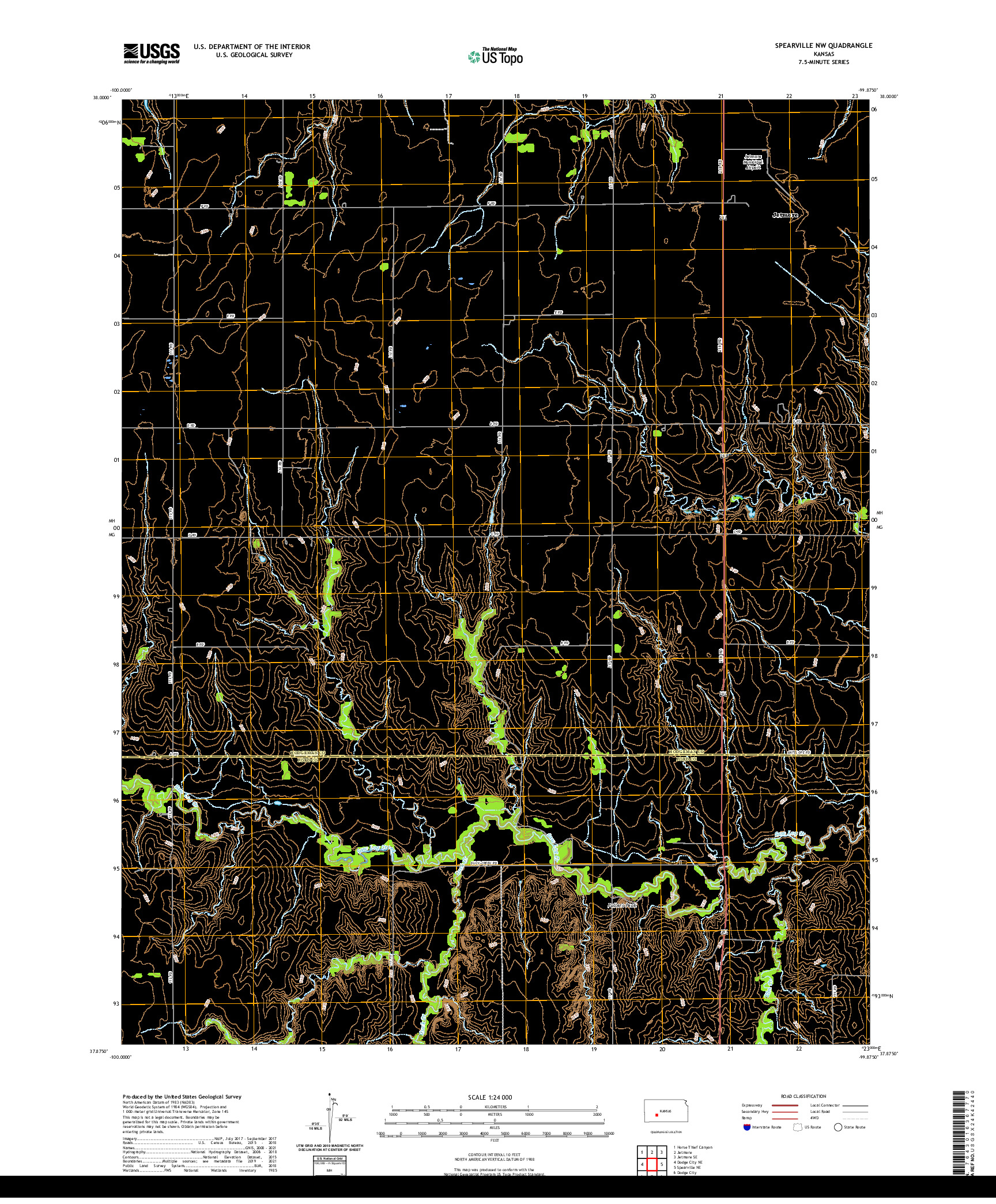 US TOPO 7.5-MINUTE MAP FOR SPEARVILLE NW, KS