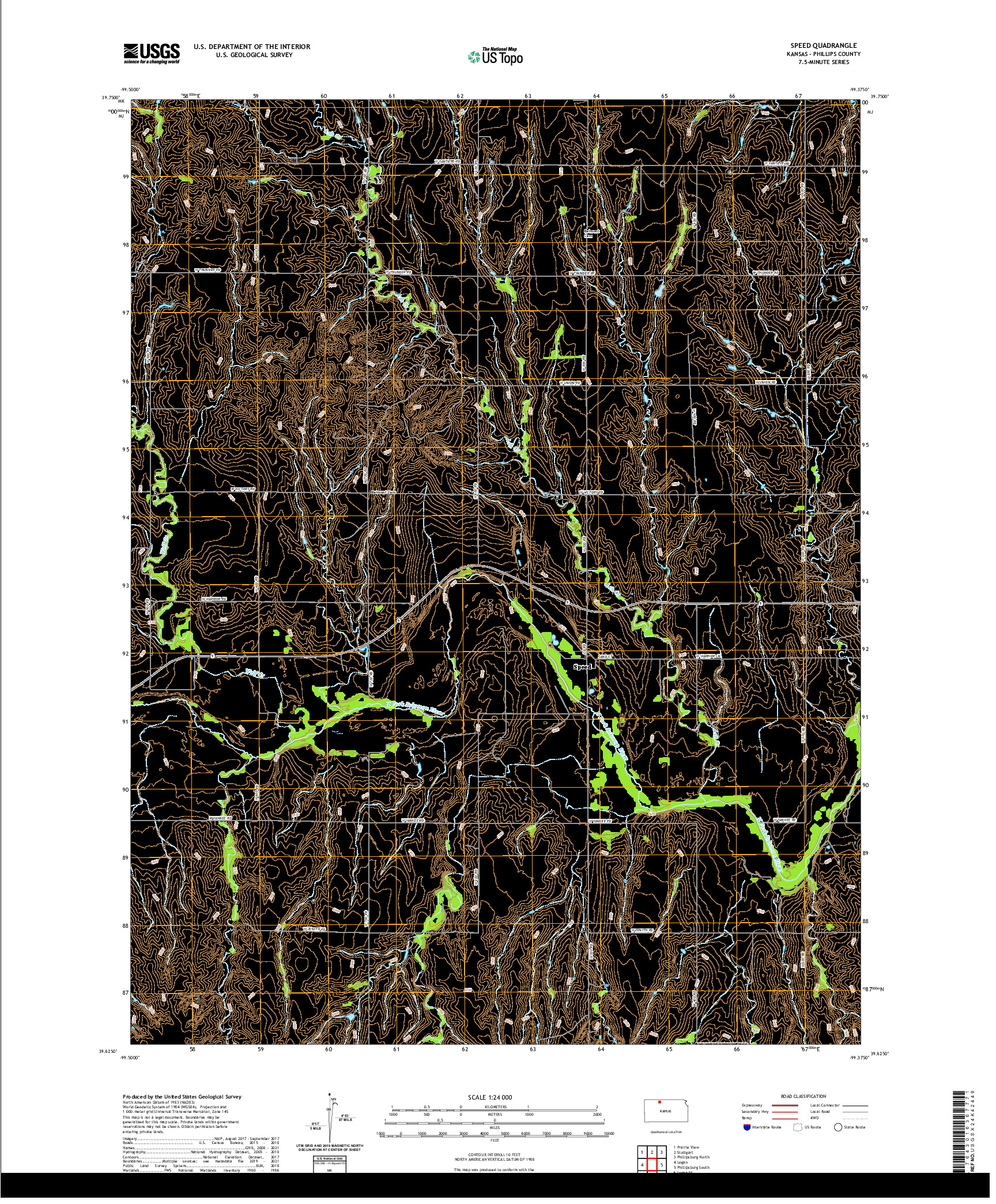 US TOPO 7.5-MINUTE MAP FOR SPEED, KS