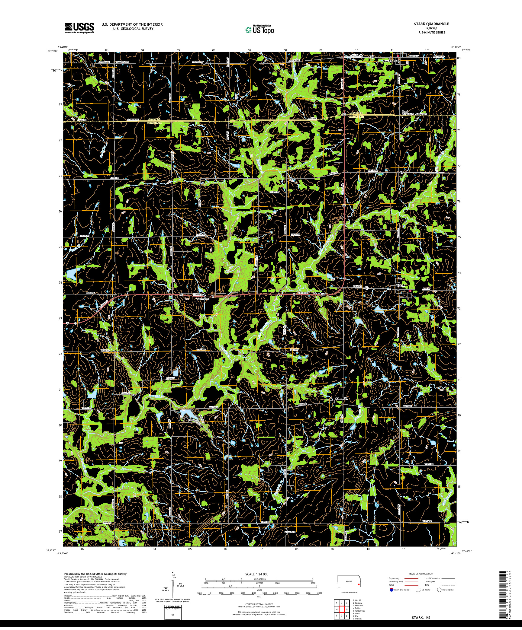 US TOPO 7.5-MINUTE MAP FOR STARK, KS