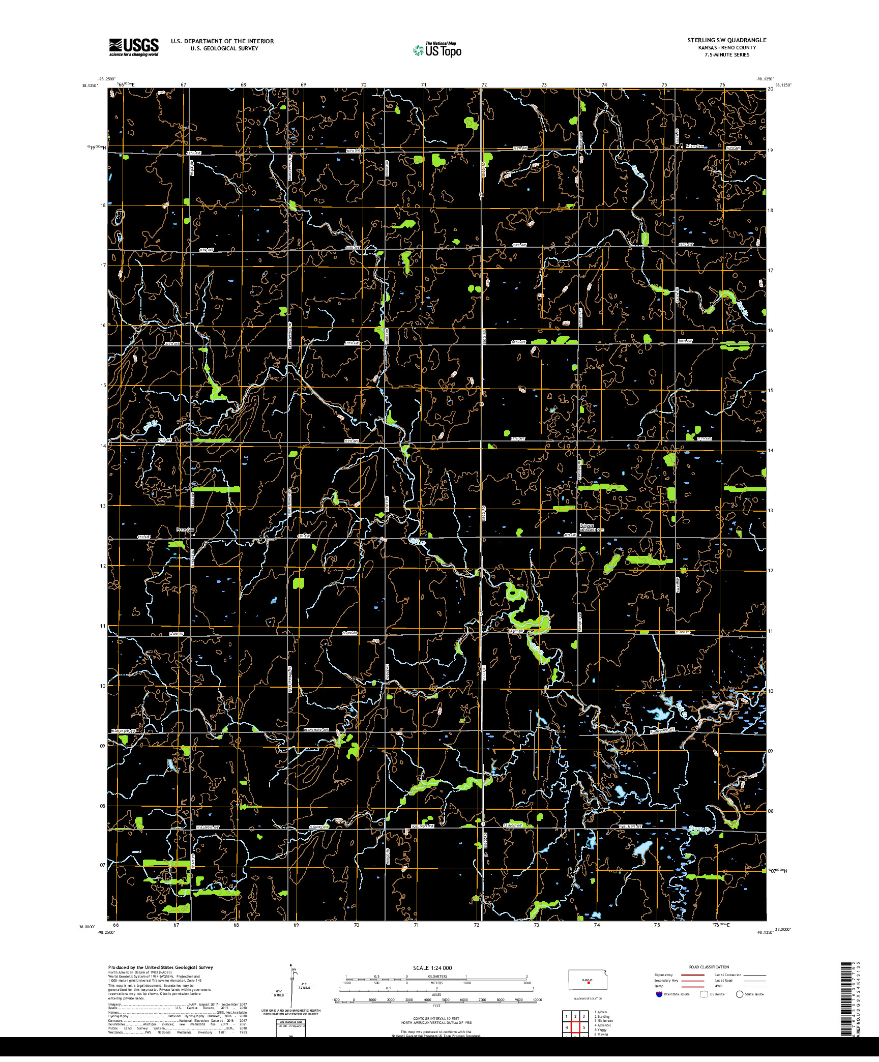 US TOPO 7.5-MINUTE MAP FOR STERLING SW, KS