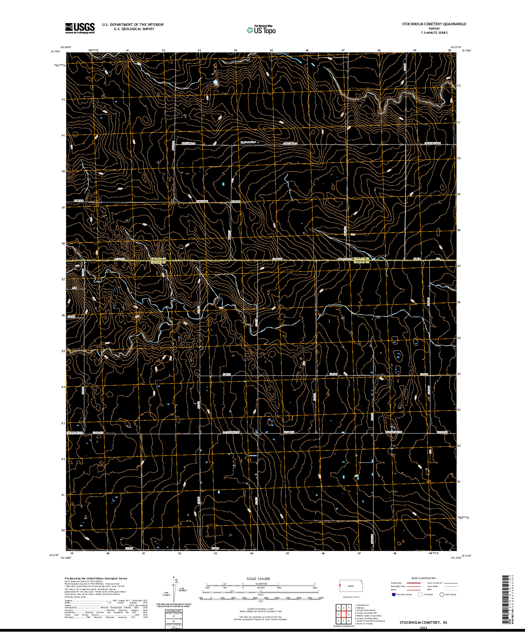 US TOPO 7.5-MINUTE MAP FOR STOCKHOLM CEMETERY, KS