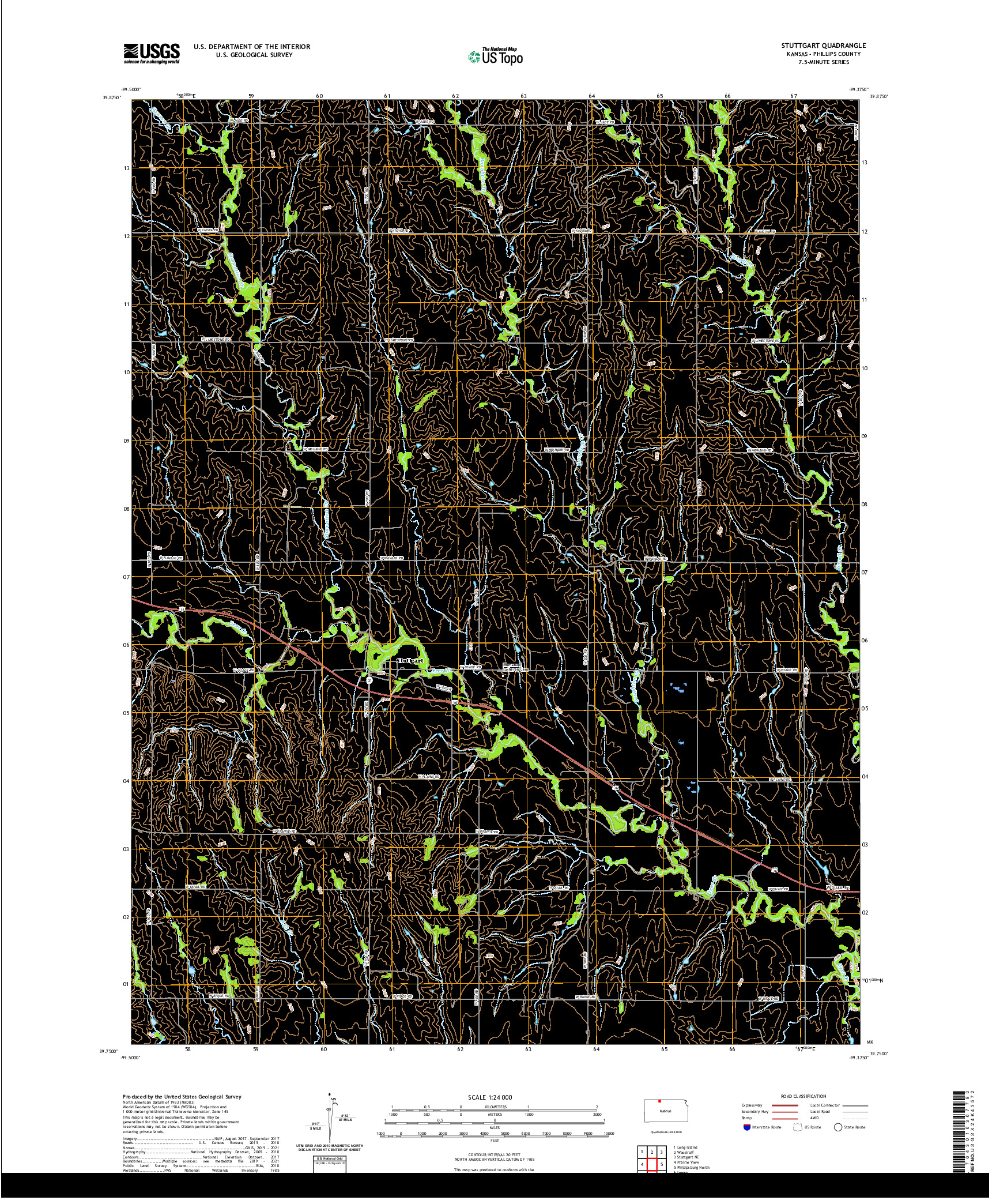 US TOPO 7.5-MINUTE MAP FOR STUTTGART, KS