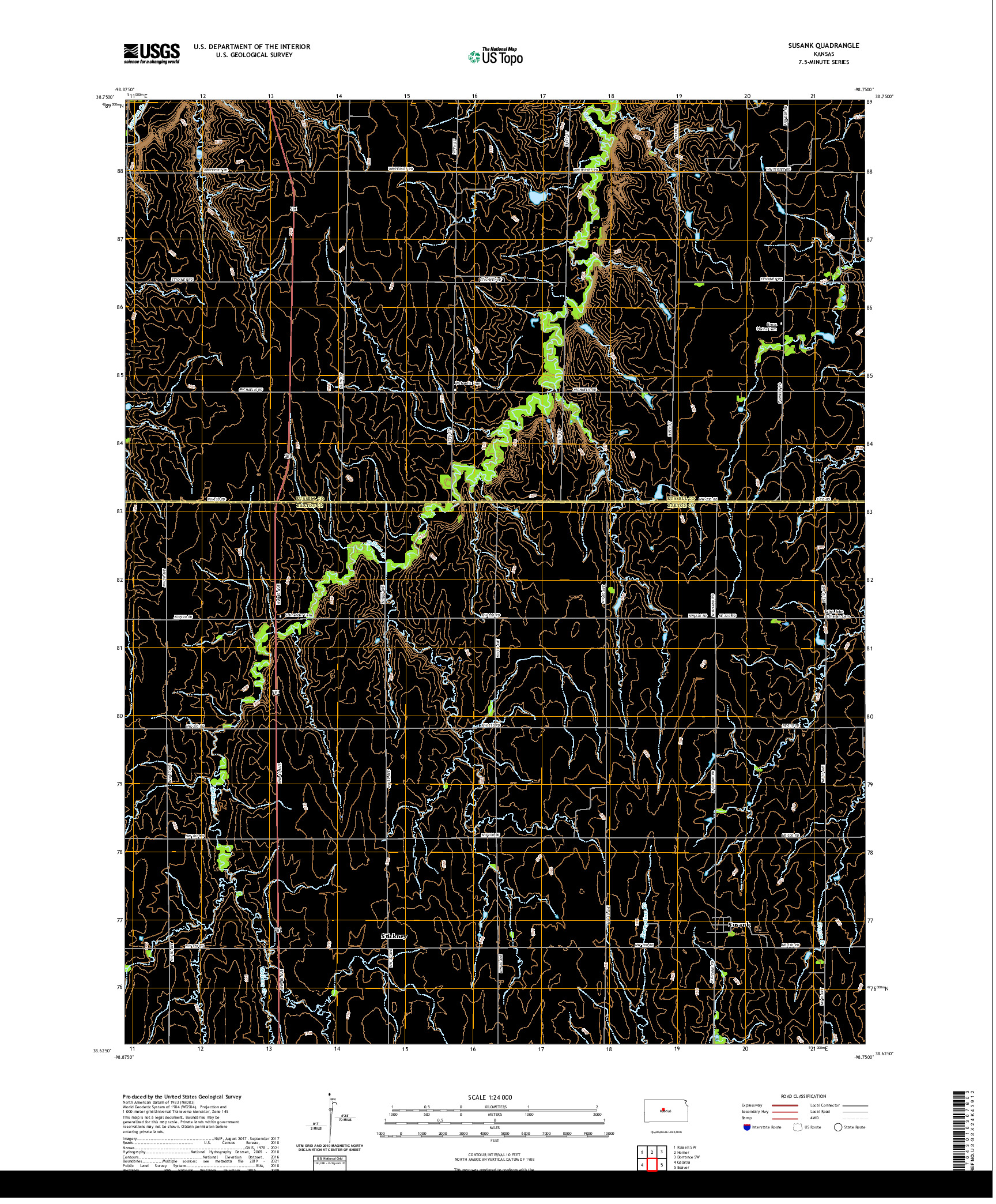 US TOPO 7.5-MINUTE MAP FOR SUSANK, KS