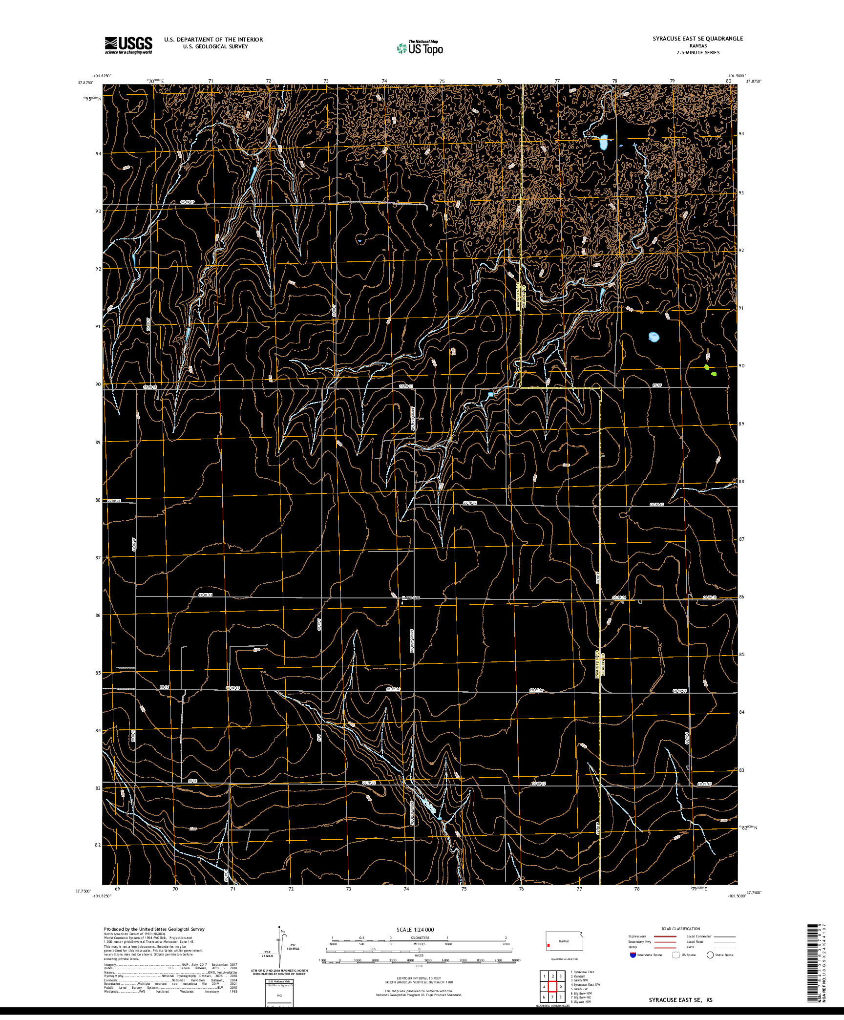 US TOPO 7.5-MINUTE MAP FOR SYRACUSE EAST SE, KS