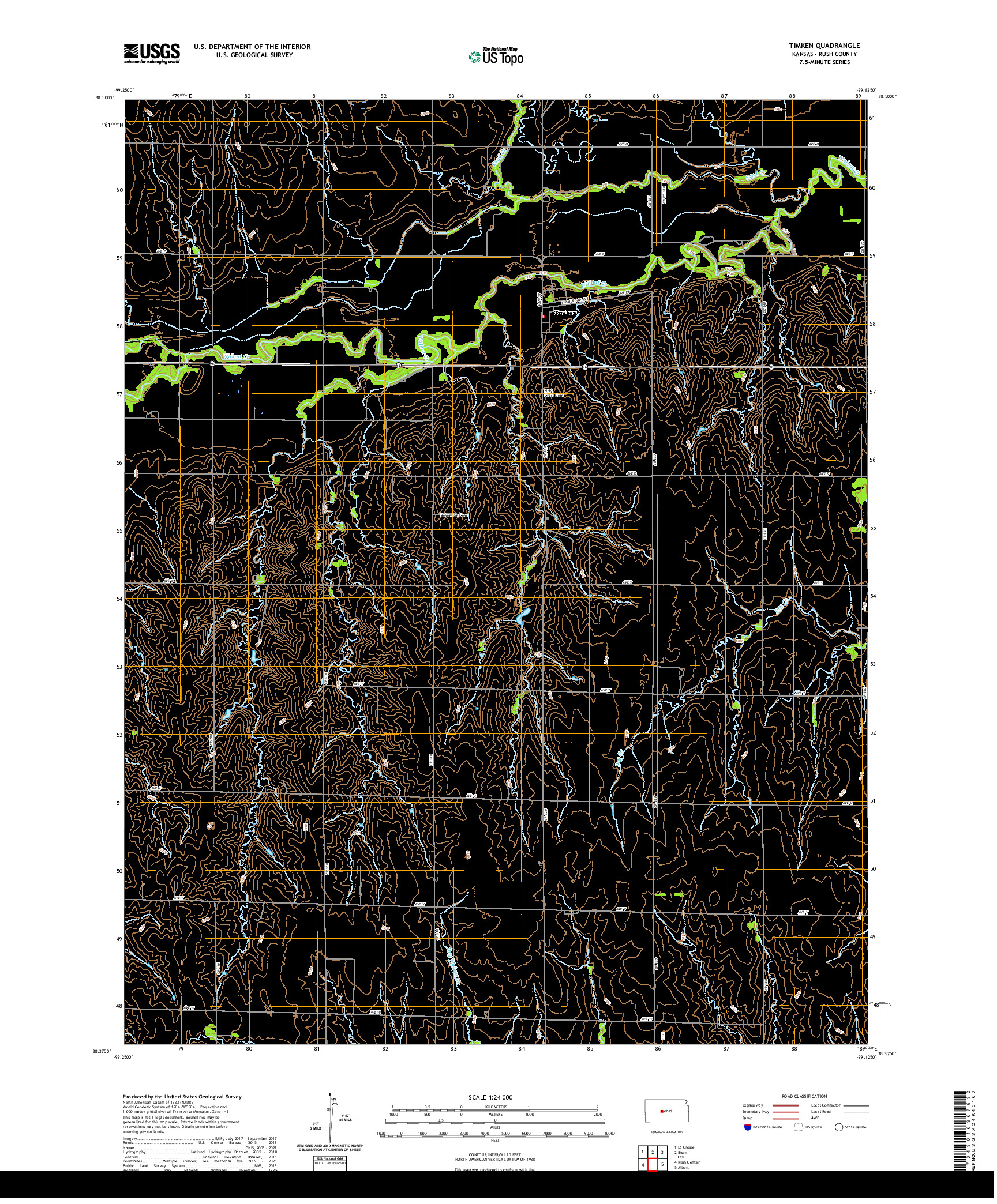 US TOPO 7.5-MINUTE MAP FOR TIMKEN, KS