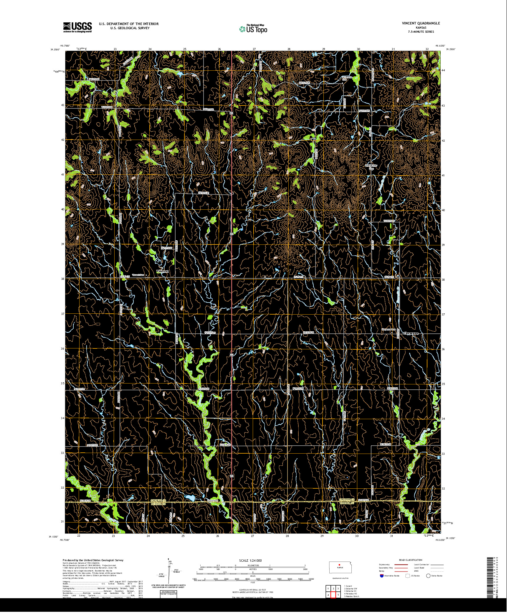 US TOPO 7.5-MINUTE MAP FOR VINCENT, KS