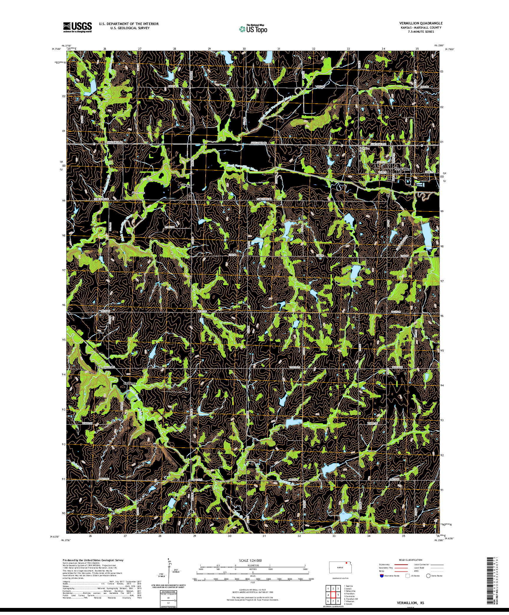 US TOPO 7.5-MINUTE MAP FOR VERMILLION, KS