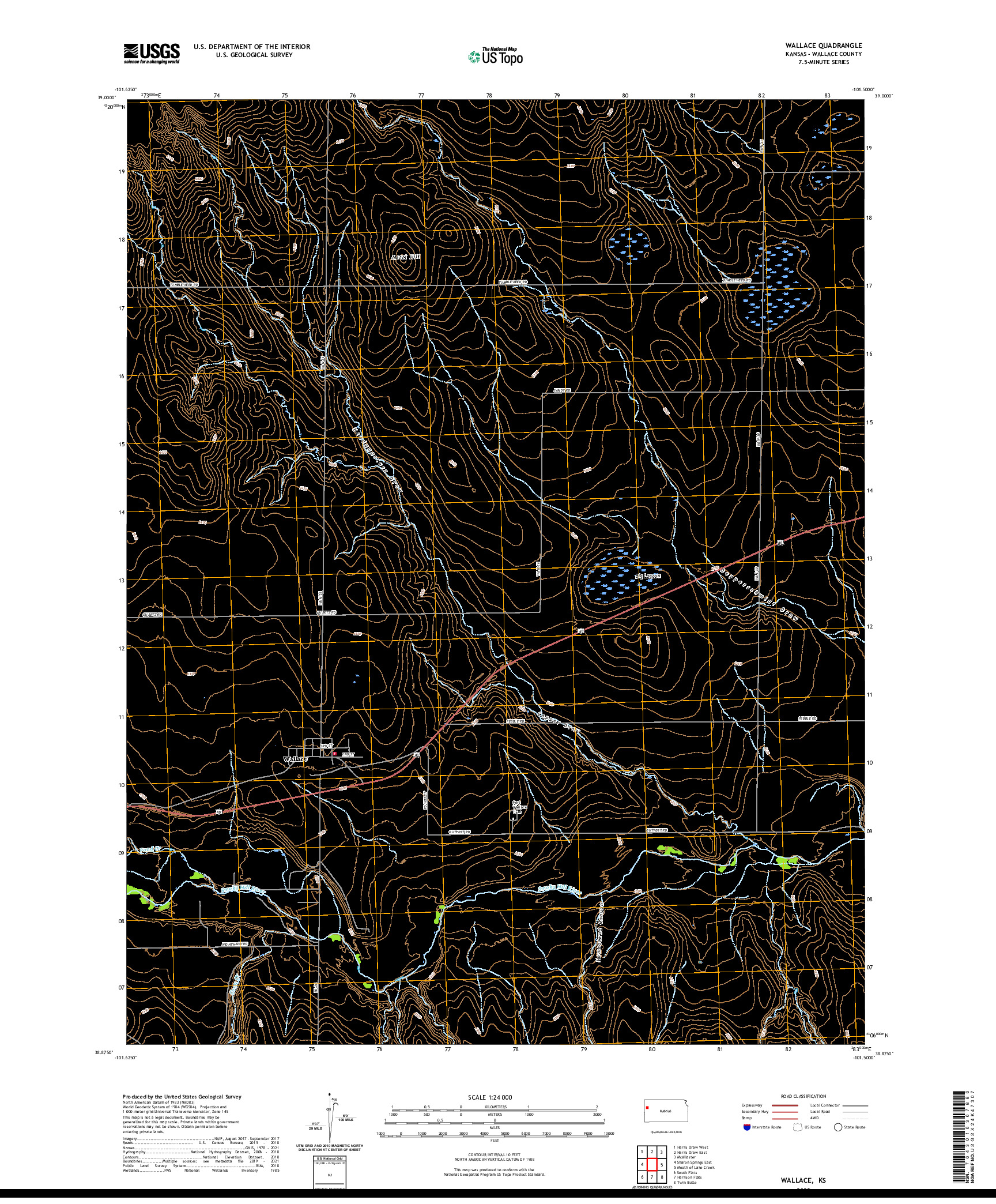 US TOPO 7.5-MINUTE MAP FOR WALLACE, KS