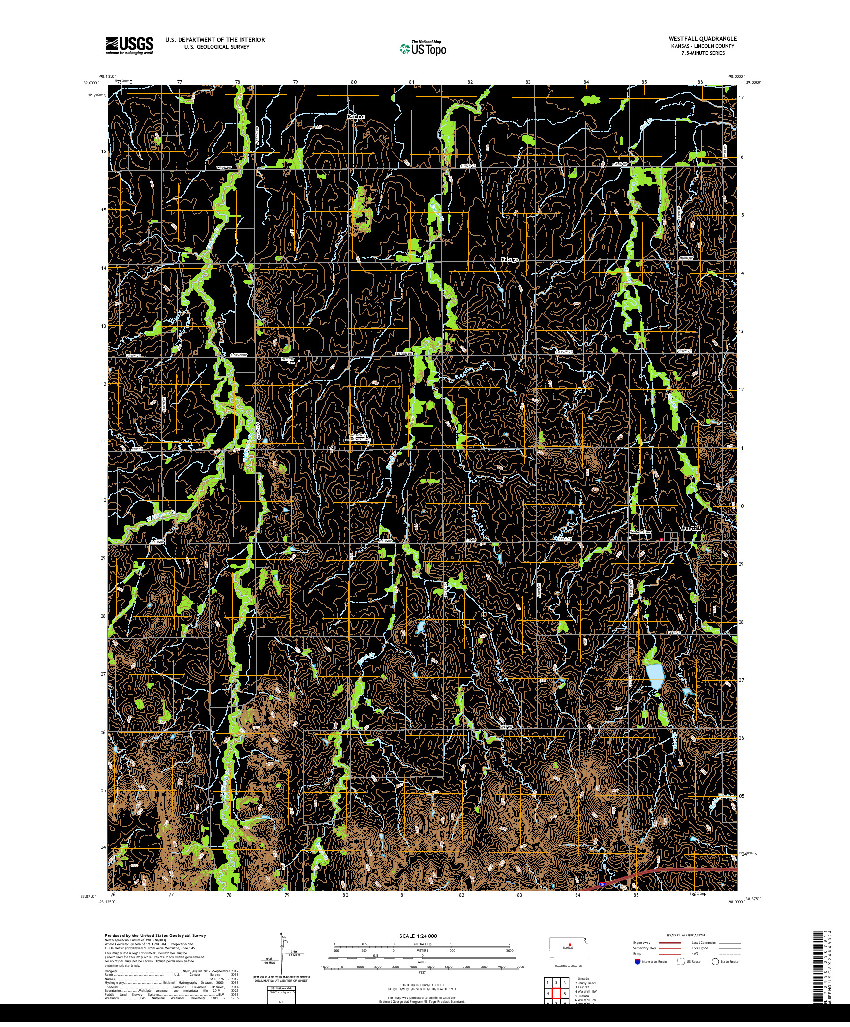 US TOPO 7.5-MINUTE MAP FOR WESTFALL, KS