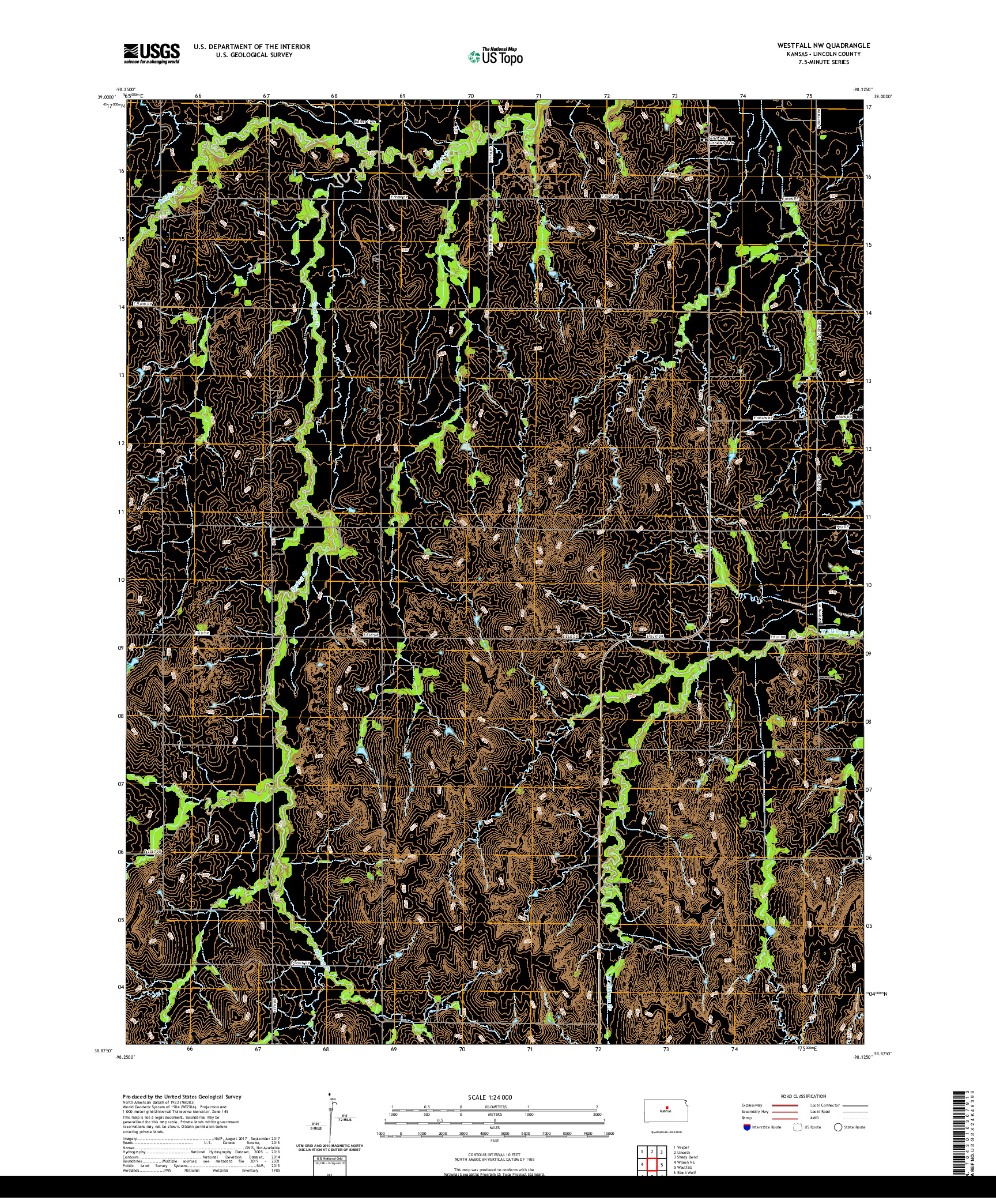 US TOPO 7.5-MINUTE MAP FOR WESTFALL NW, KS