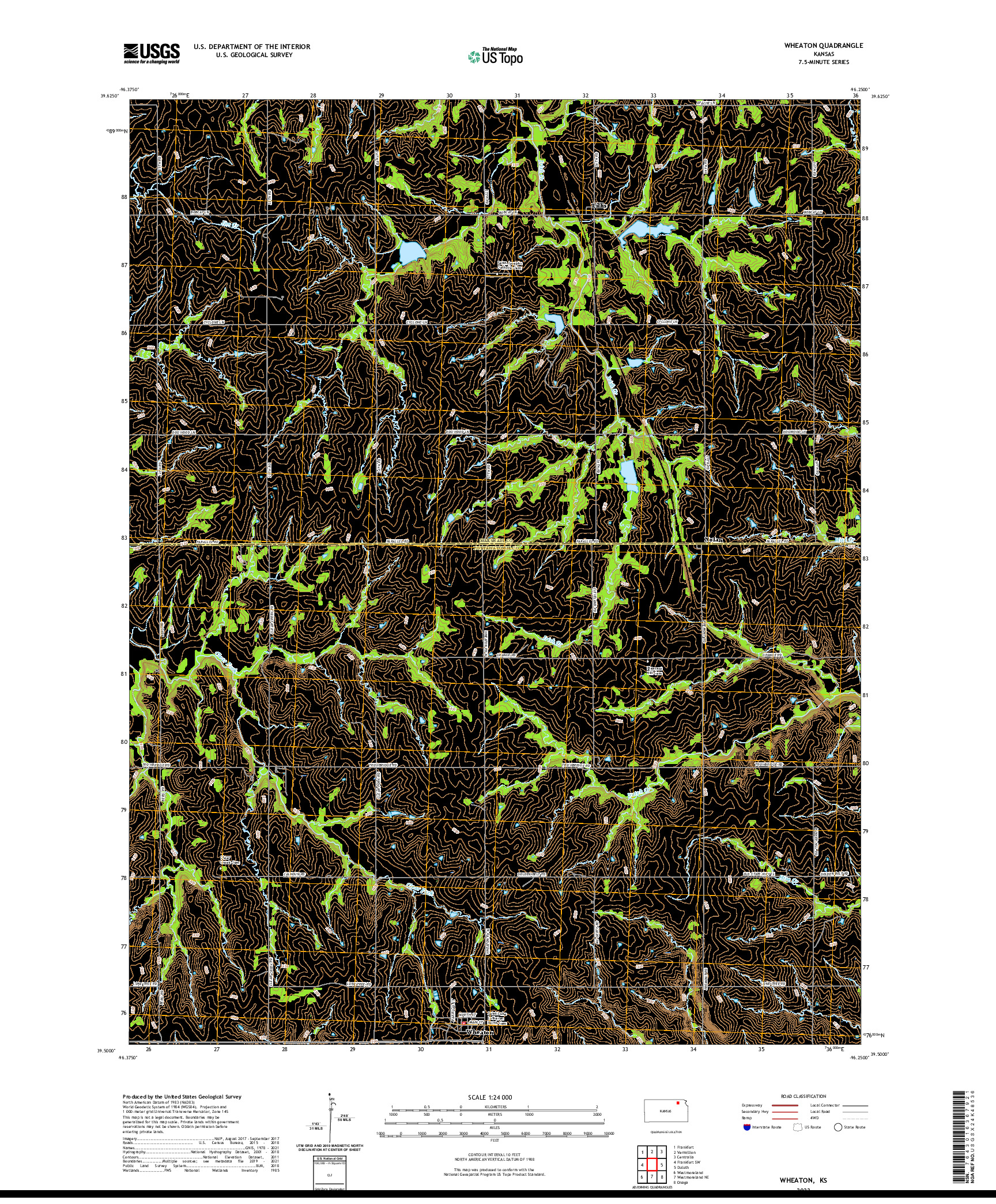 US TOPO 7.5-MINUTE MAP FOR WHEATON, KS