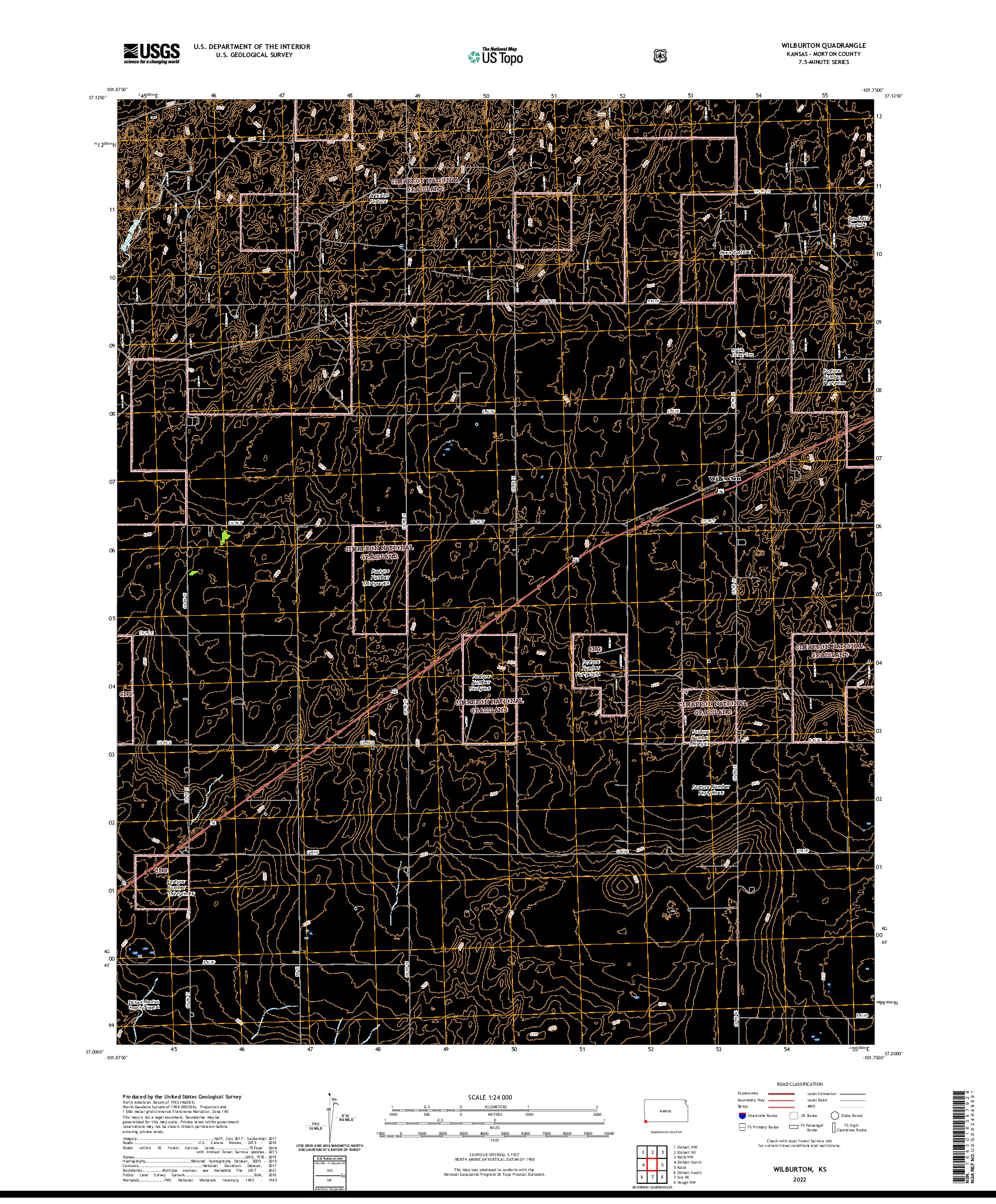 US TOPO 7.5-MINUTE MAP FOR WILBURTON, KS