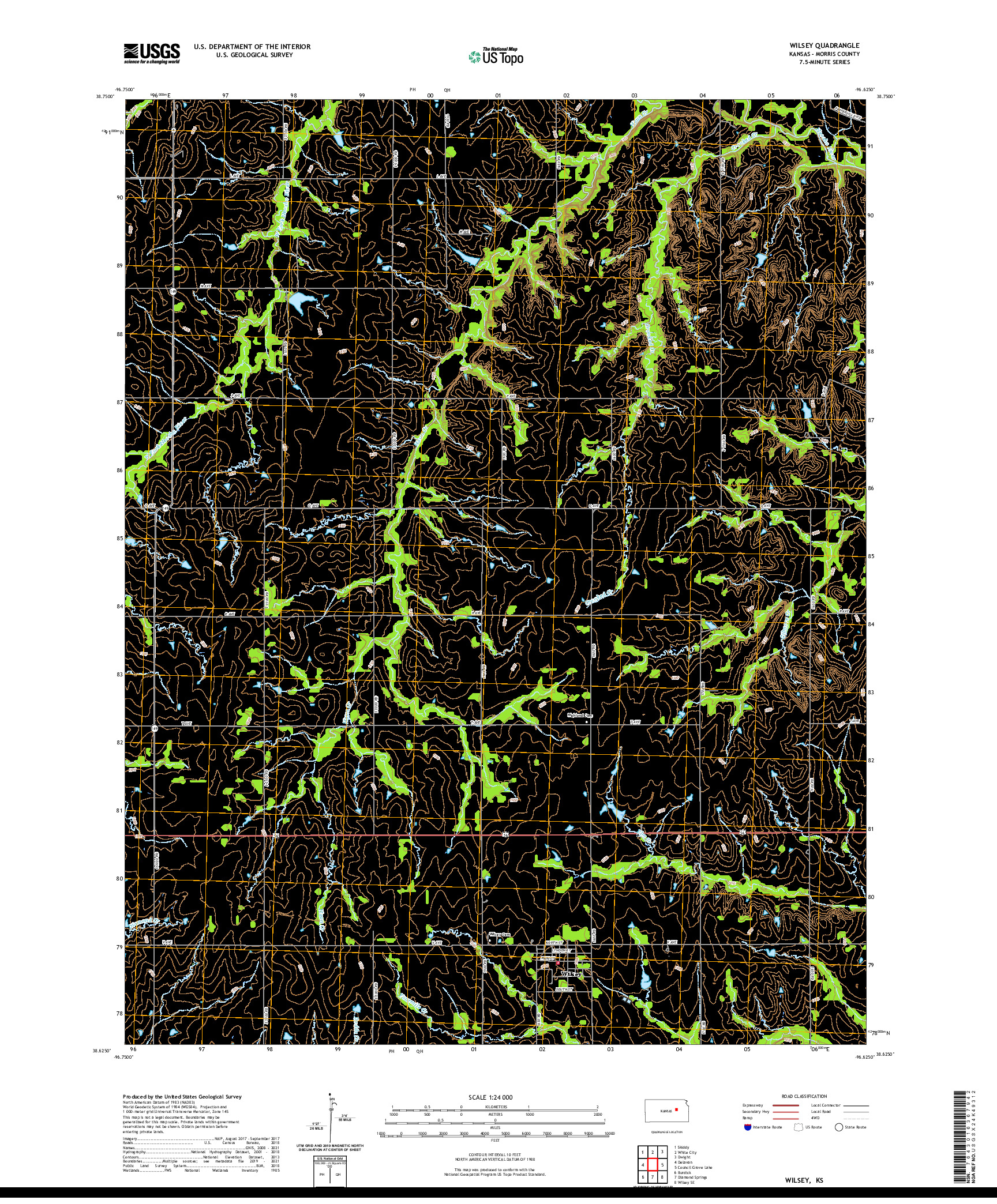 US TOPO 7.5-MINUTE MAP FOR WILSEY, KS