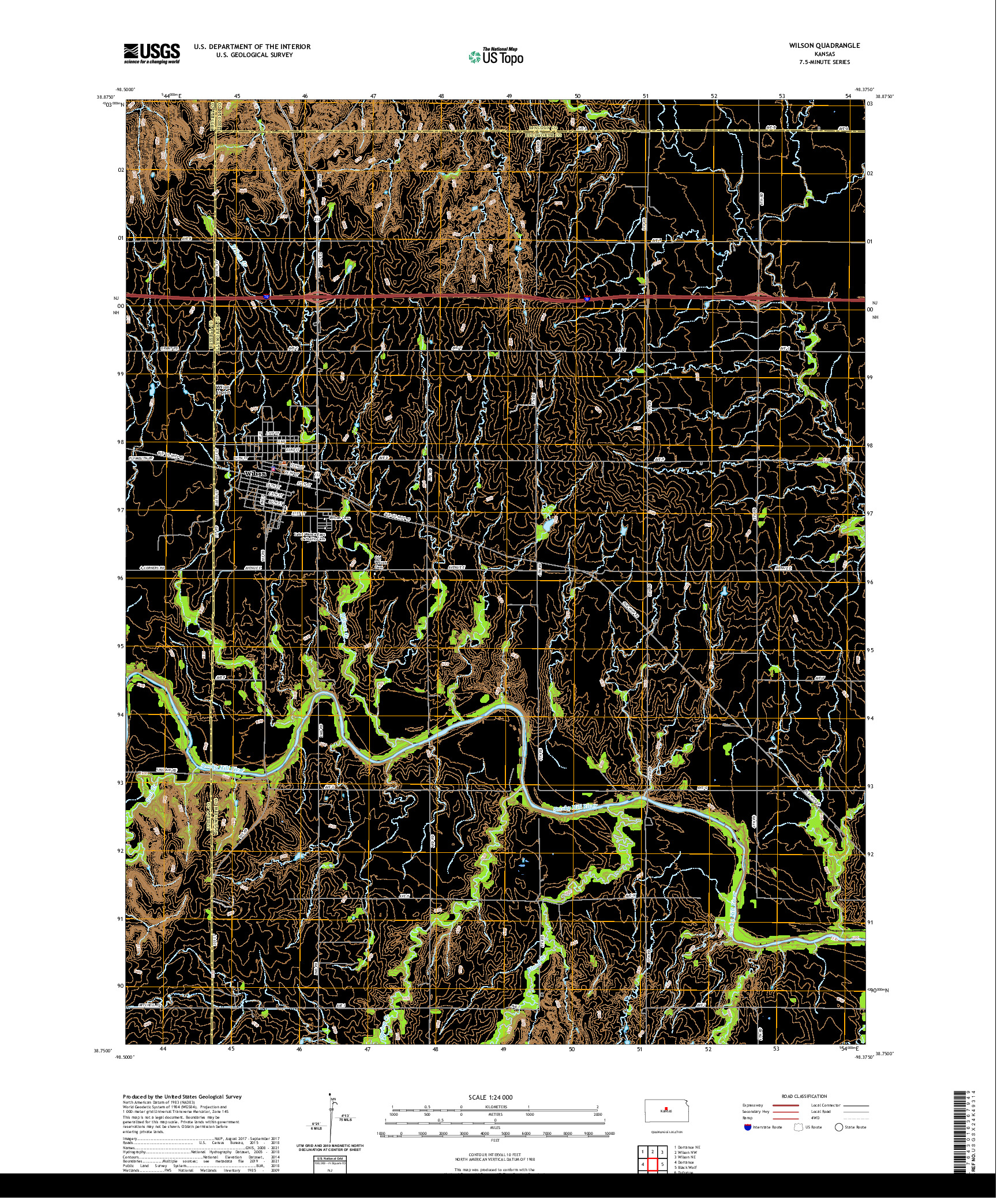 US TOPO 7.5-MINUTE MAP FOR WILSON, KS