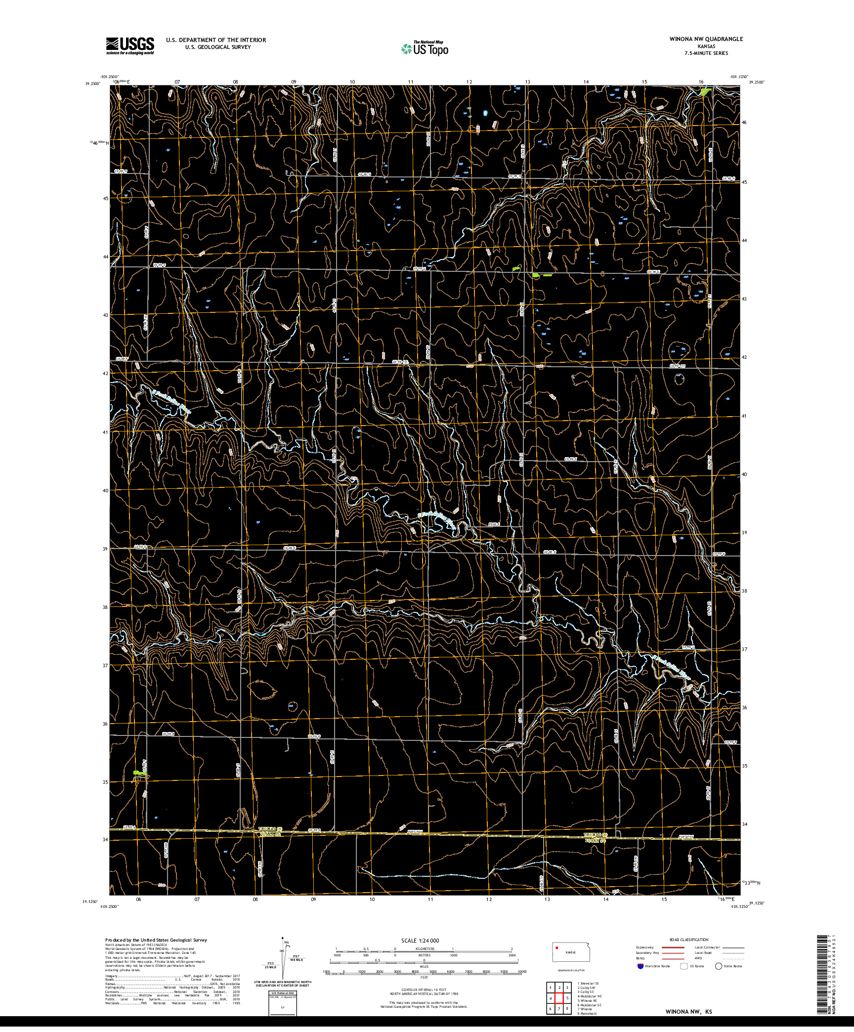 US TOPO 7.5-MINUTE MAP FOR WINONA NW, KS