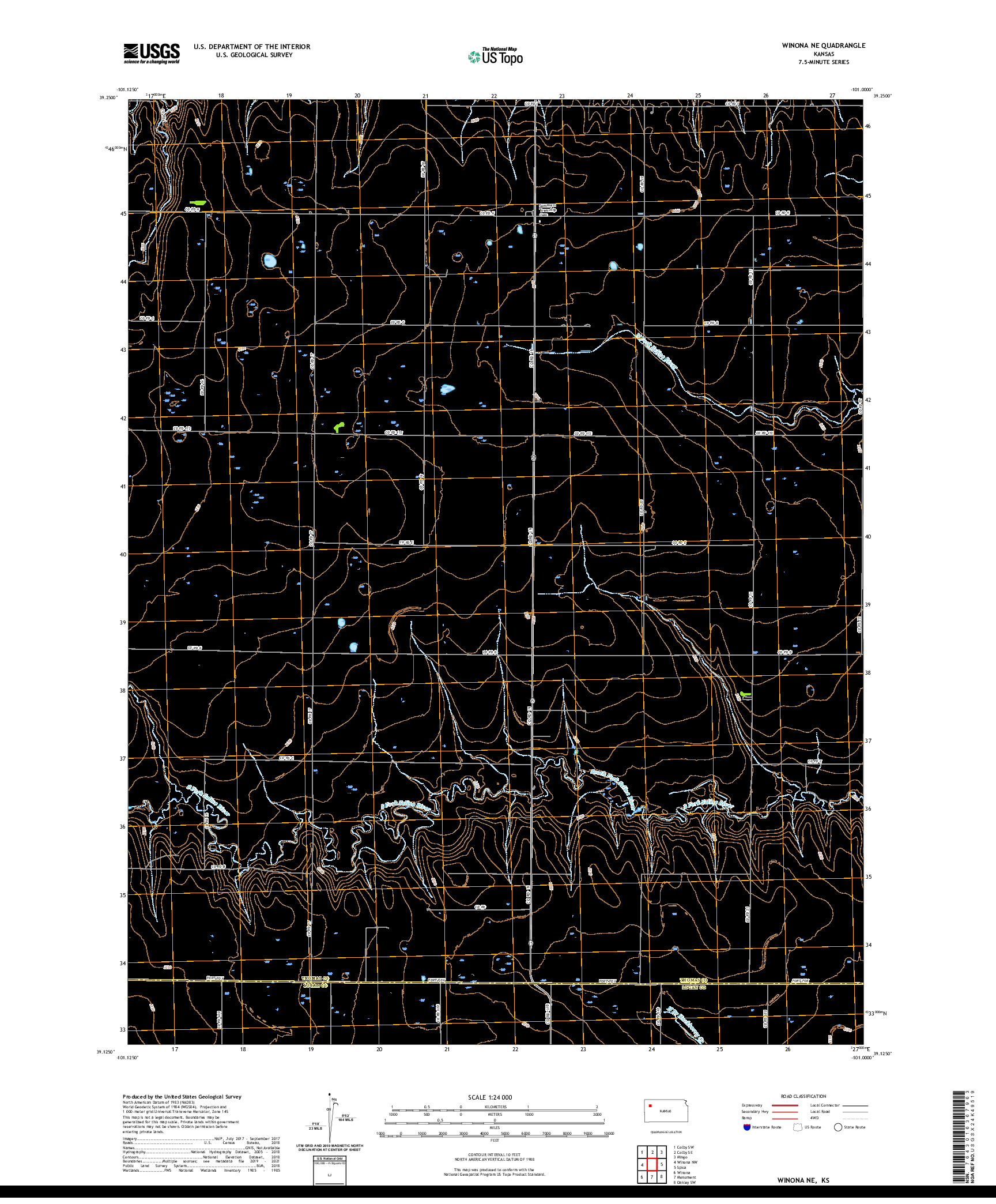 US TOPO 7.5-MINUTE MAP FOR WINONA NE, KS