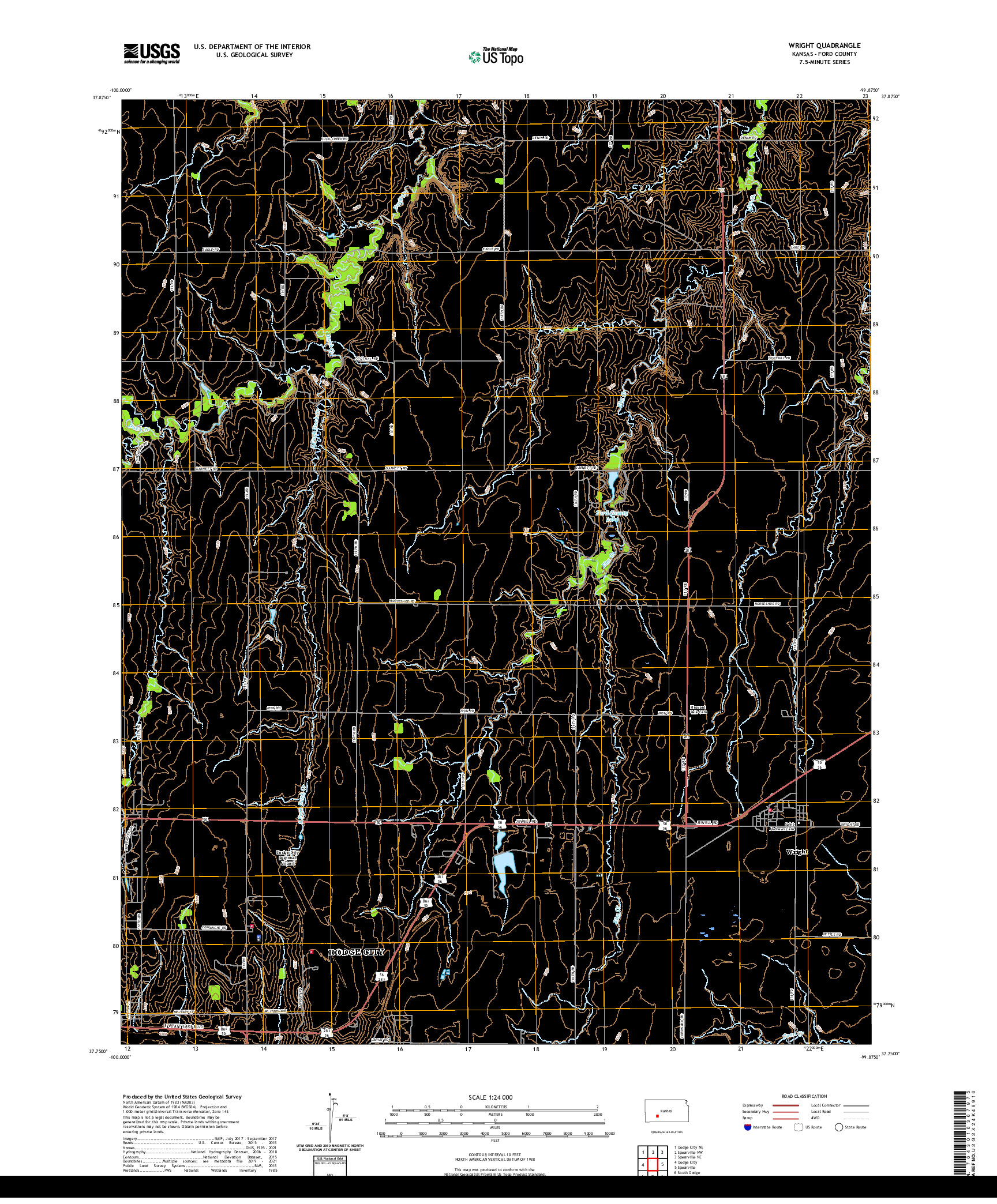 US TOPO 7.5-MINUTE MAP FOR WRIGHT, KS