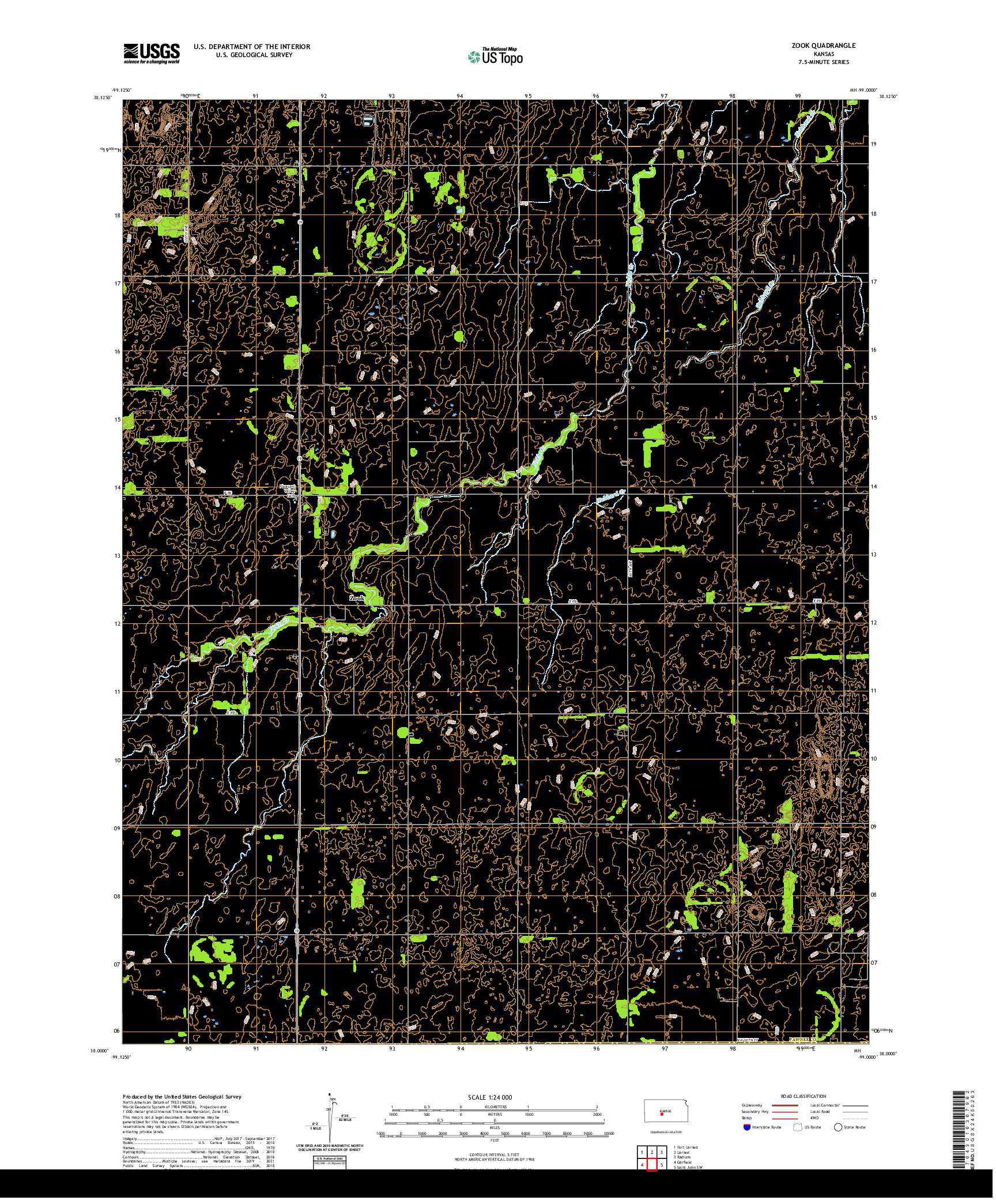 US TOPO 7.5-MINUTE MAP FOR ZOOK, KS