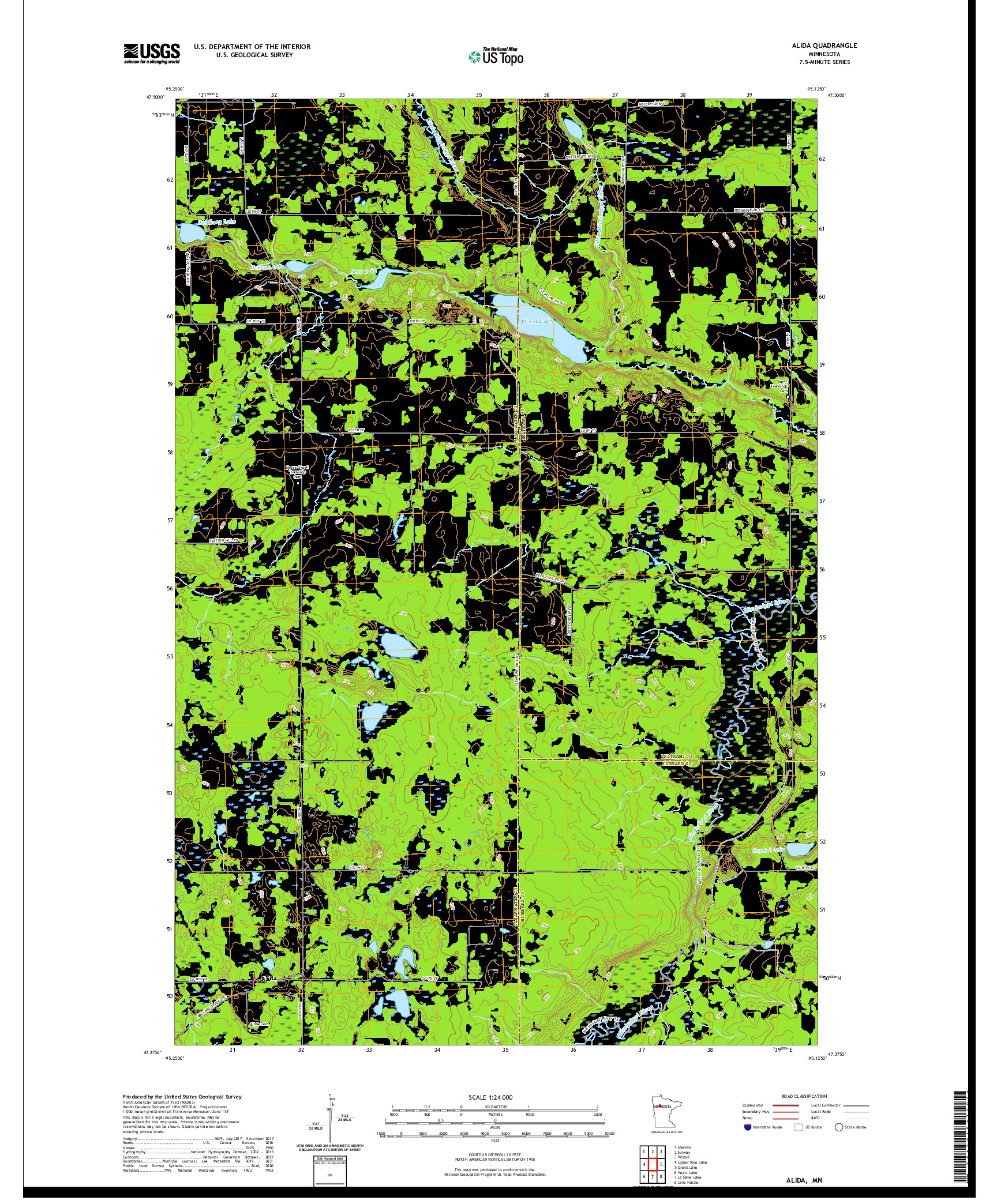 US TOPO 7.5-MINUTE MAP FOR ALIDA, MN