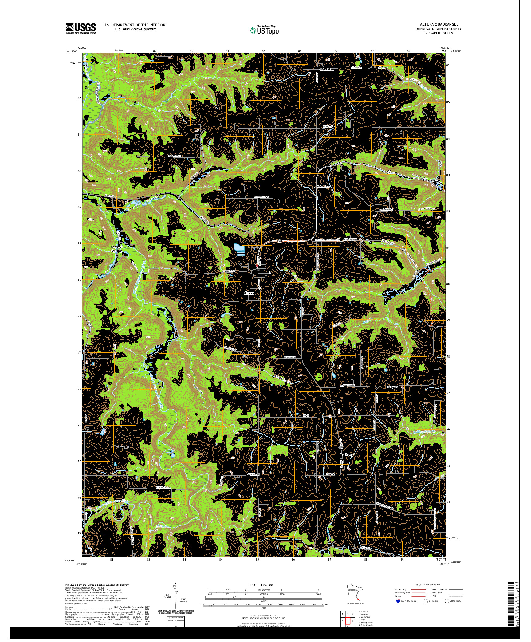 US TOPO 7.5-MINUTE MAP FOR ALTURA, MN