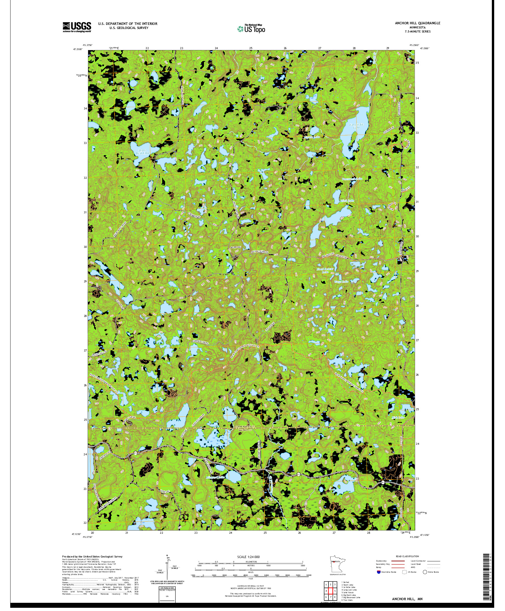 US TOPO 7.5-MINUTE MAP FOR ANCHOR HILL, MN