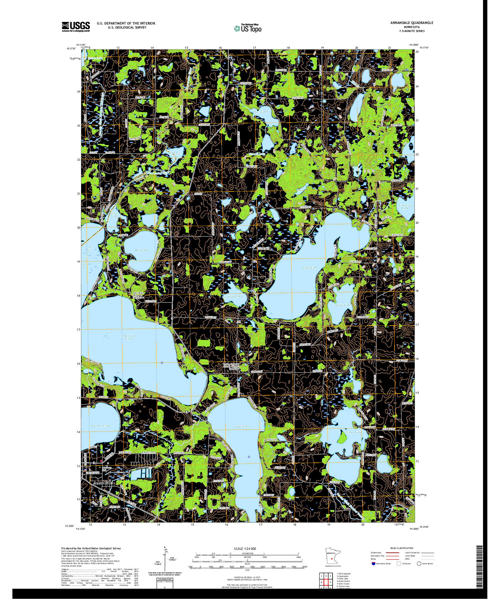 US TOPO 7.5-MINUTE MAP FOR ANNANDALE, MN