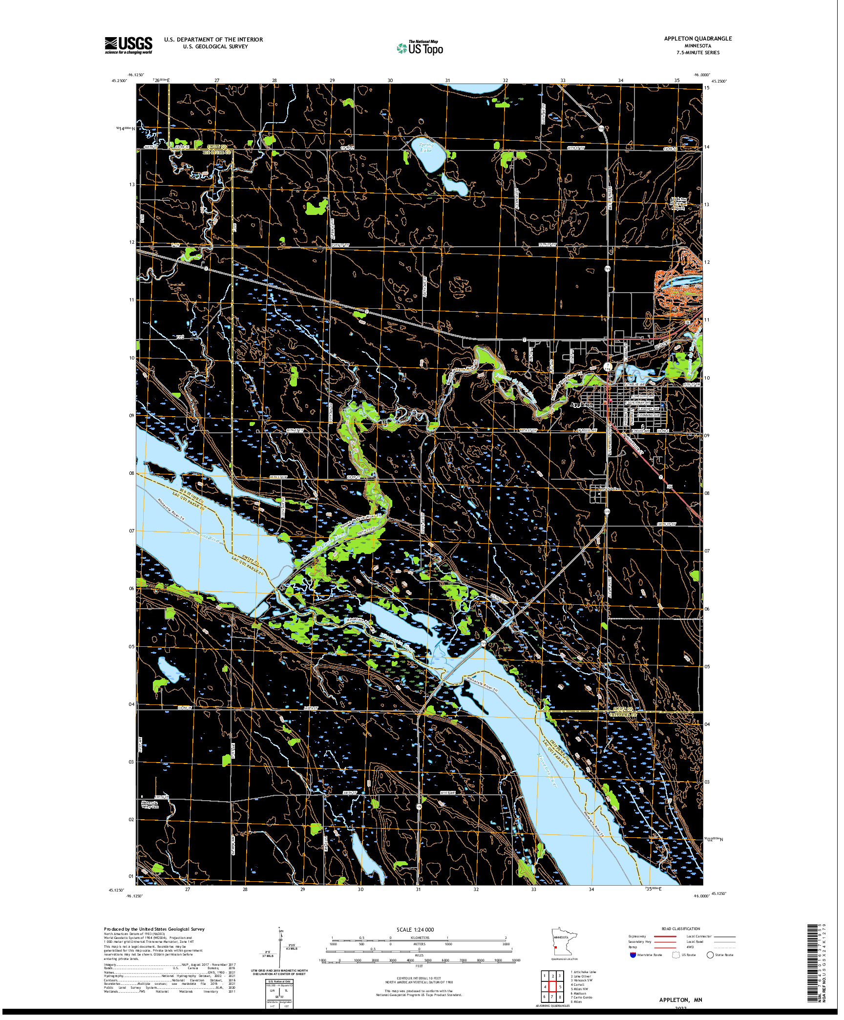 US TOPO 7.5-MINUTE MAP FOR APPLETON, MN