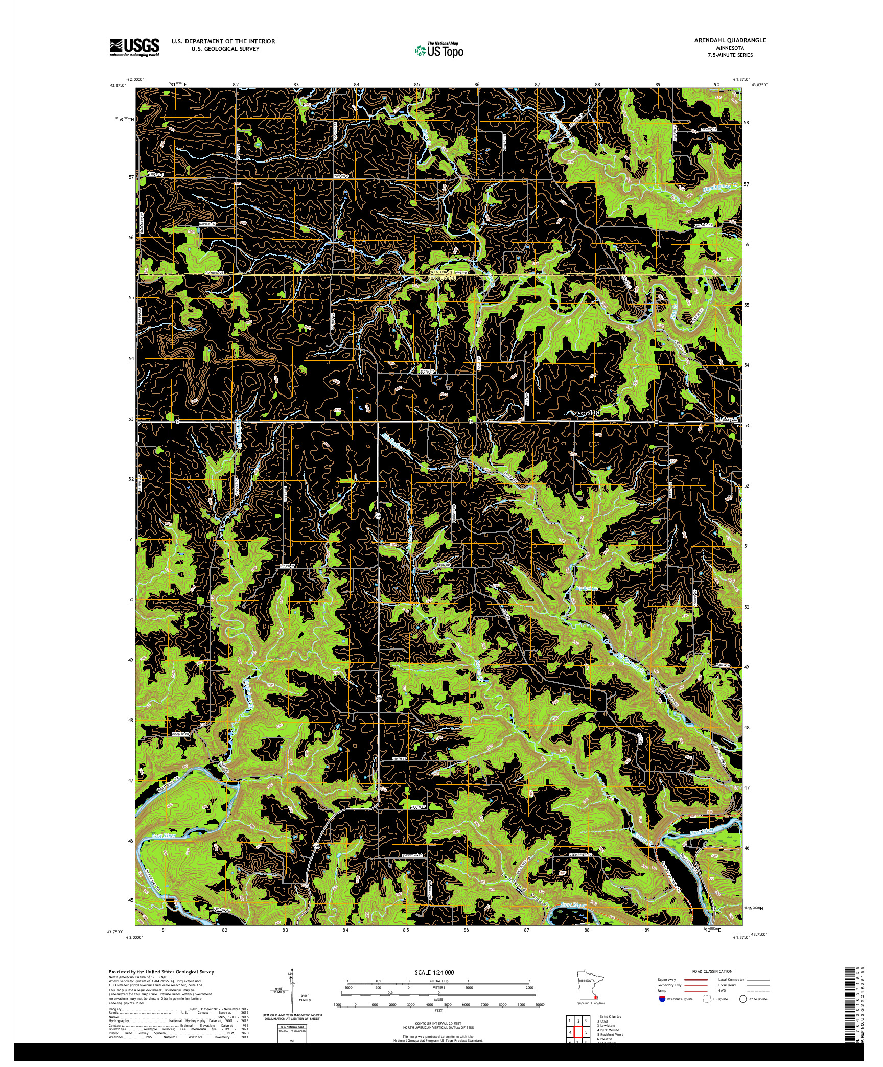 US TOPO 7.5-MINUTE MAP FOR ARENDAHL, MN