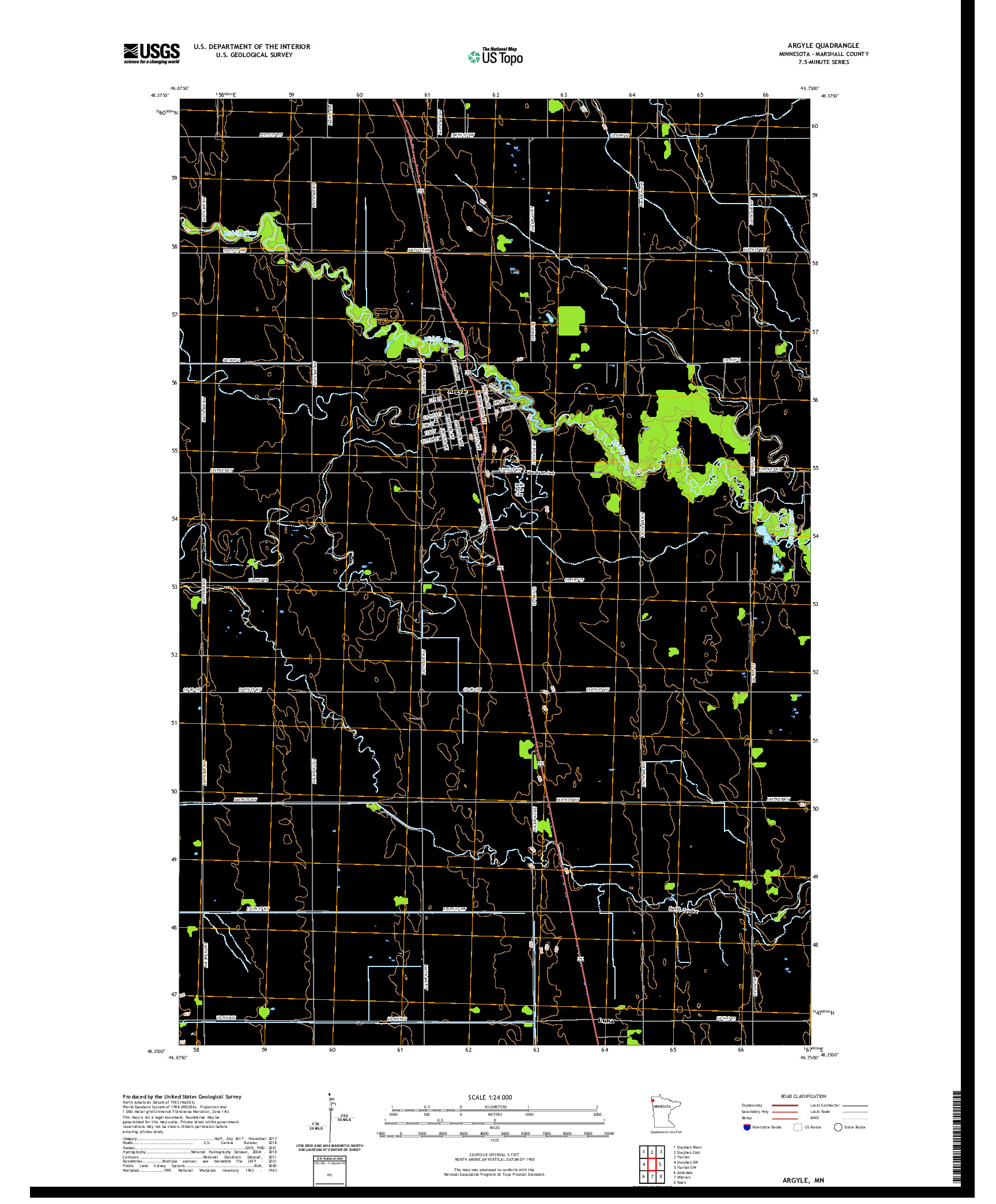 US TOPO 7.5-MINUTE MAP FOR ARGYLE, MN