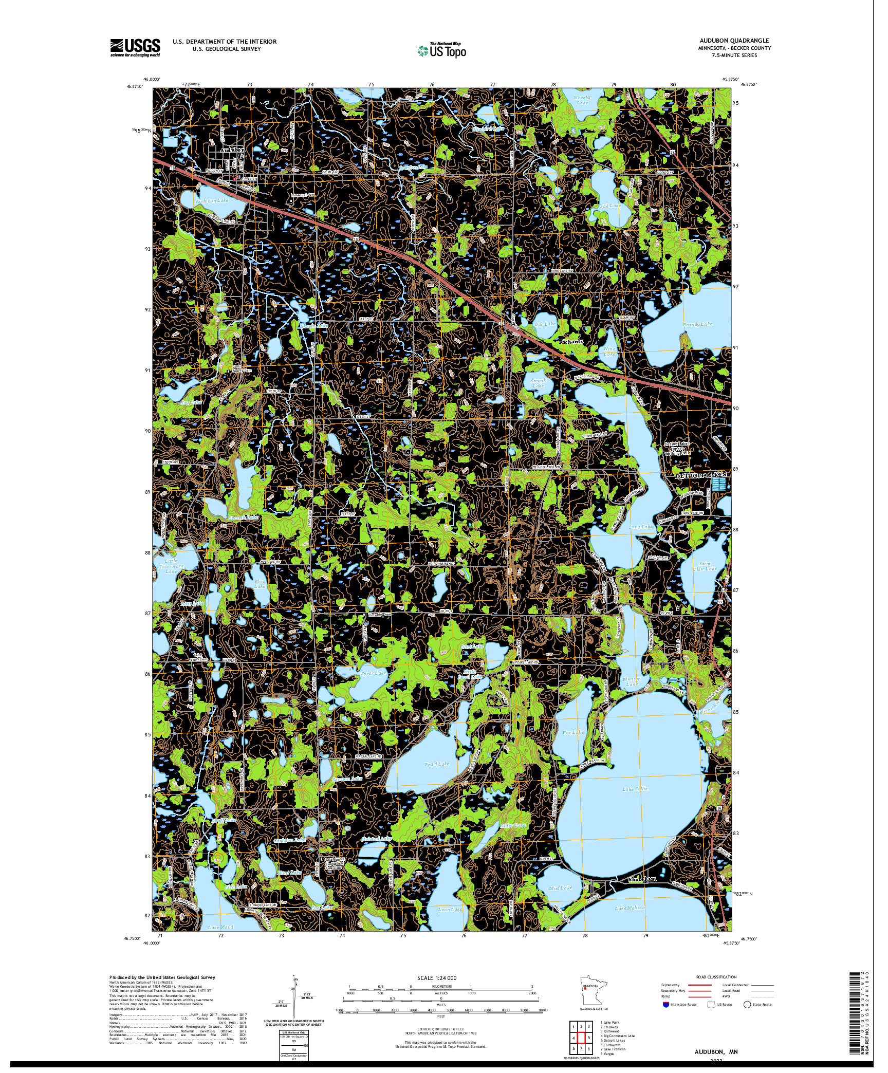 US TOPO 7.5-MINUTE MAP FOR AUDUBON, MN