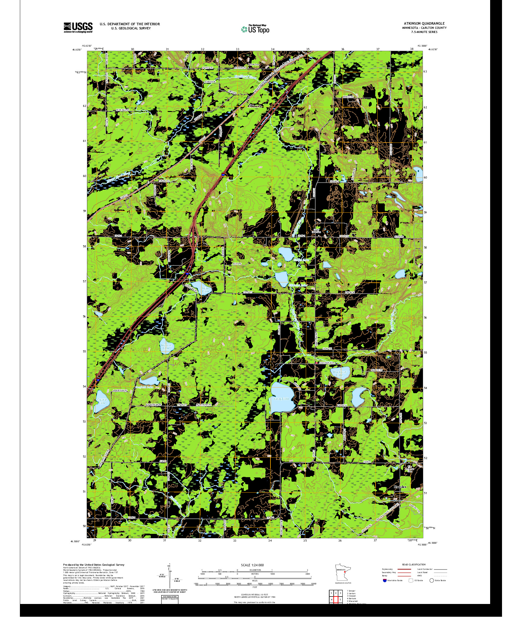 US TOPO 7.5-MINUTE MAP FOR ATKINSON, MN