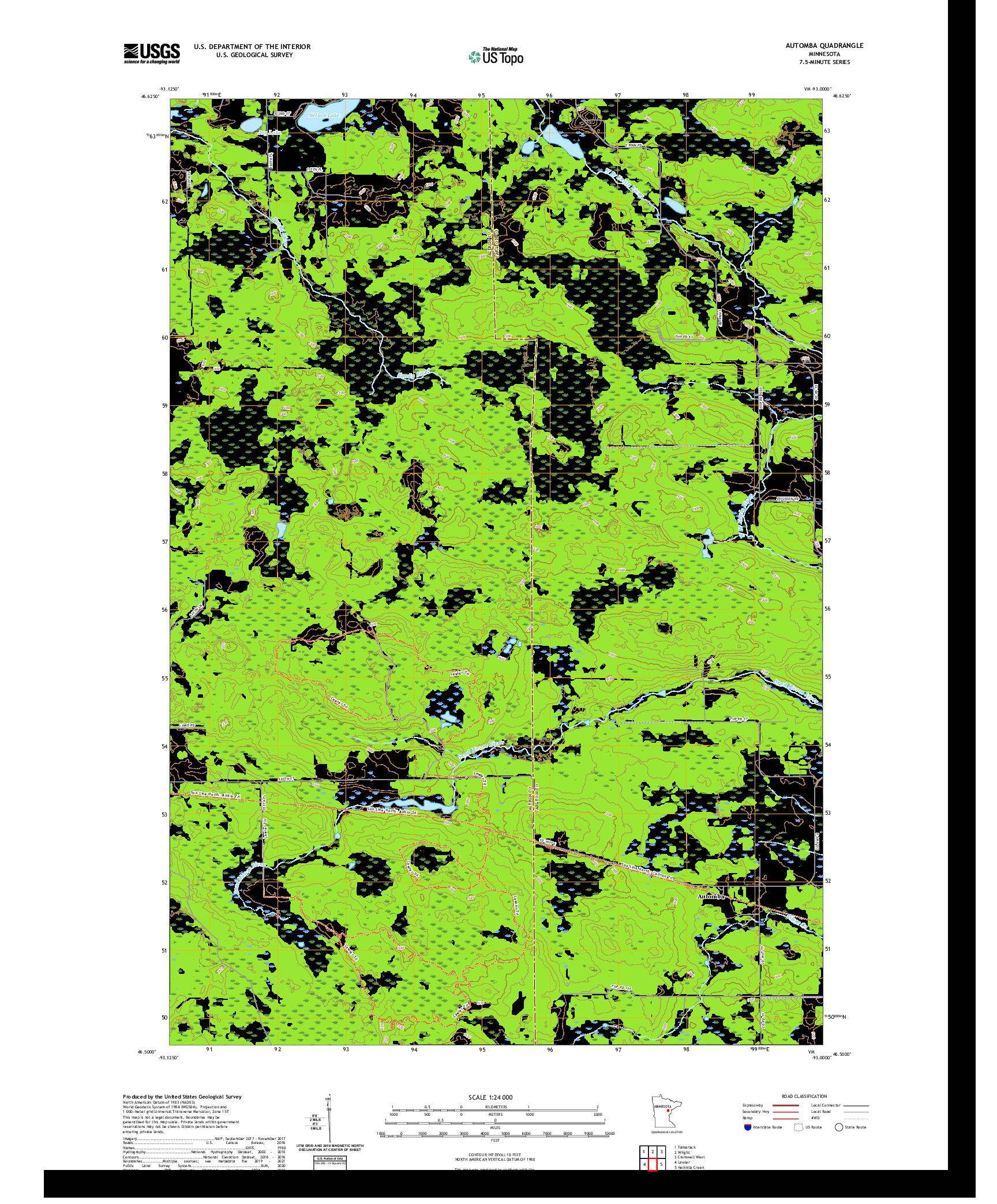 US TOPO 7.5-MINUTE MAP FOR AUTOMBA, MN