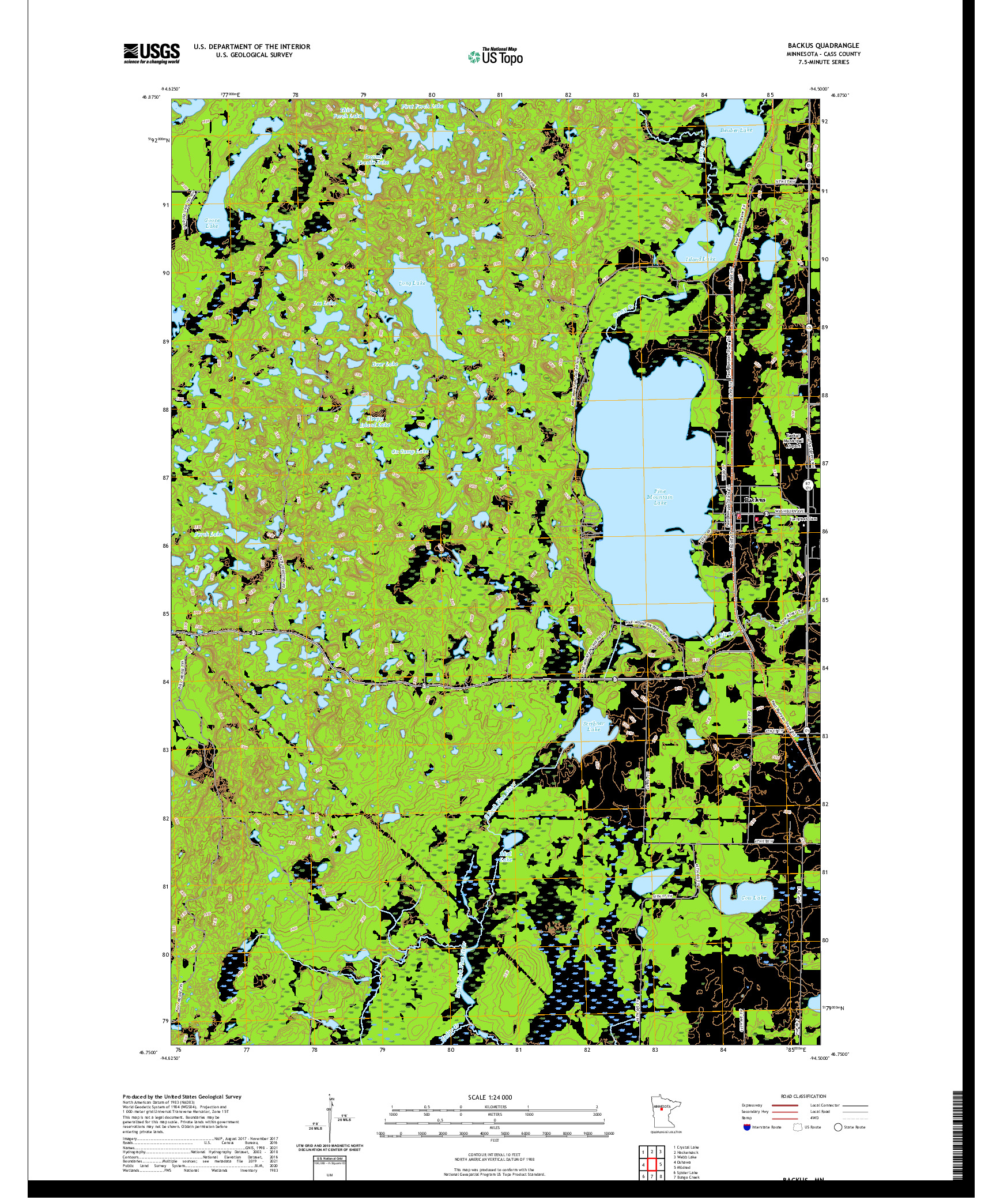 US TOPO 7.5-MINUTE MAP FOR BACKUS, MN