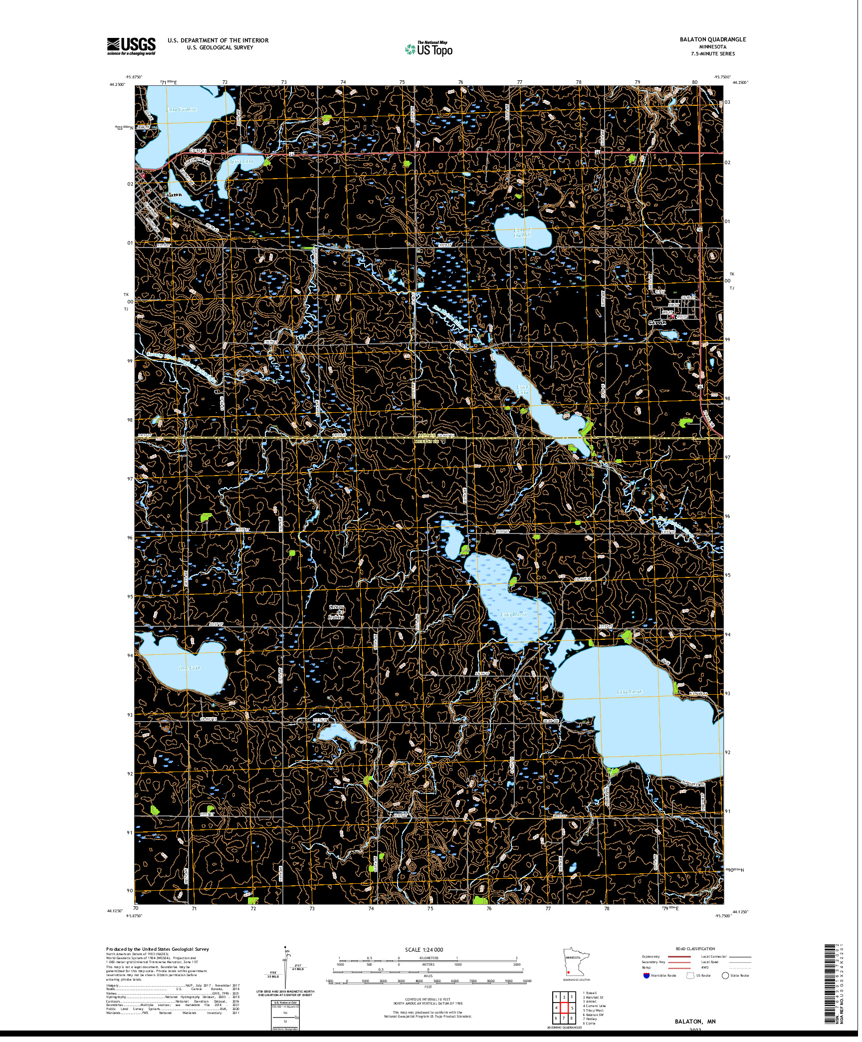 US TOPO 7.5-MINUTE MAP FOR BALATON, MN