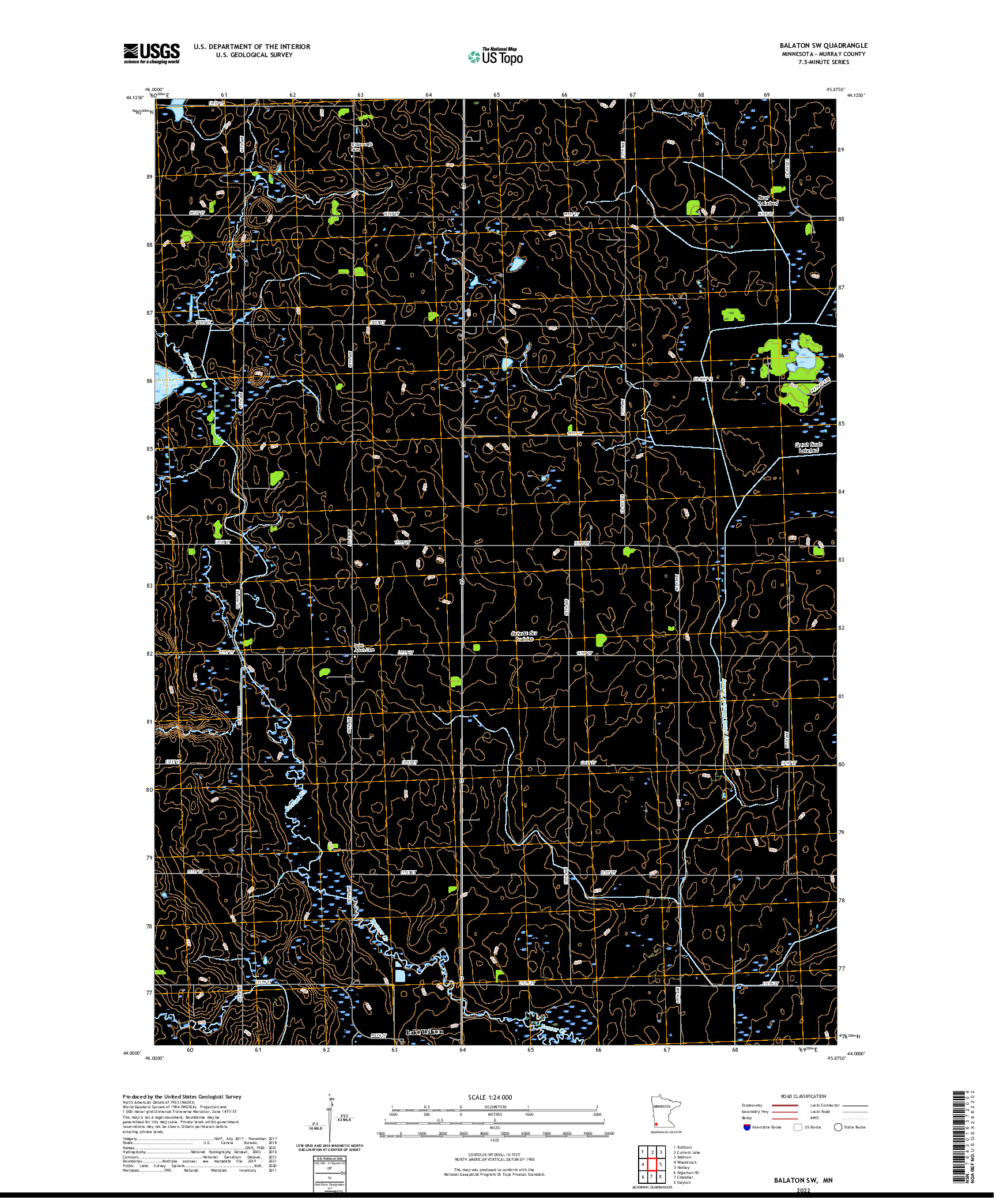 US TOPO 7.5-MINUTE MAP FOR BALATON SW, MN